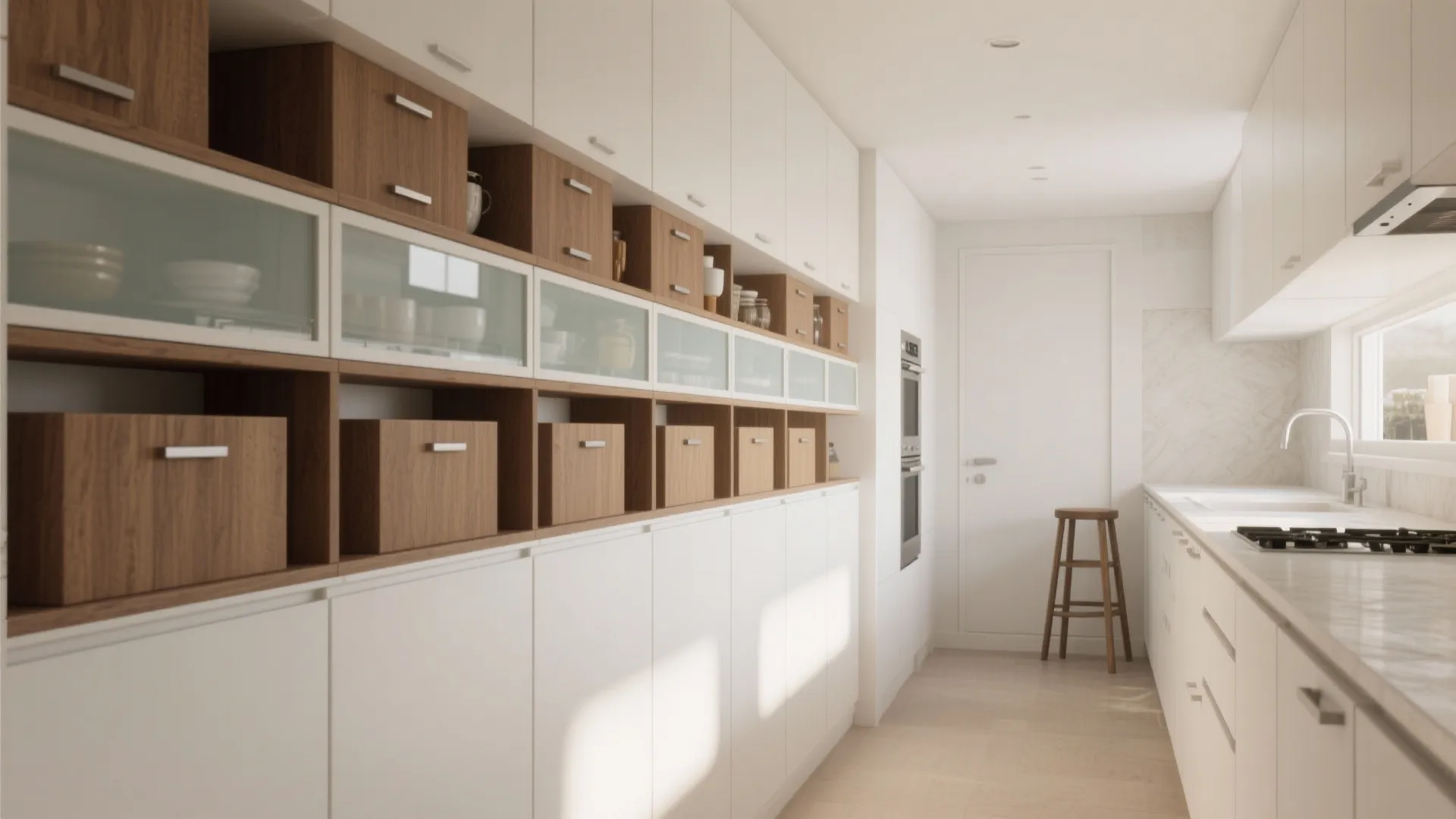 Vertical stacking to the ceiling for maximum storage