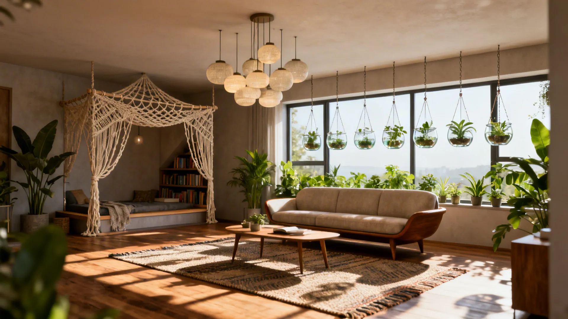 5 Ceiling Hanging Decor Ideas for Living Rooms