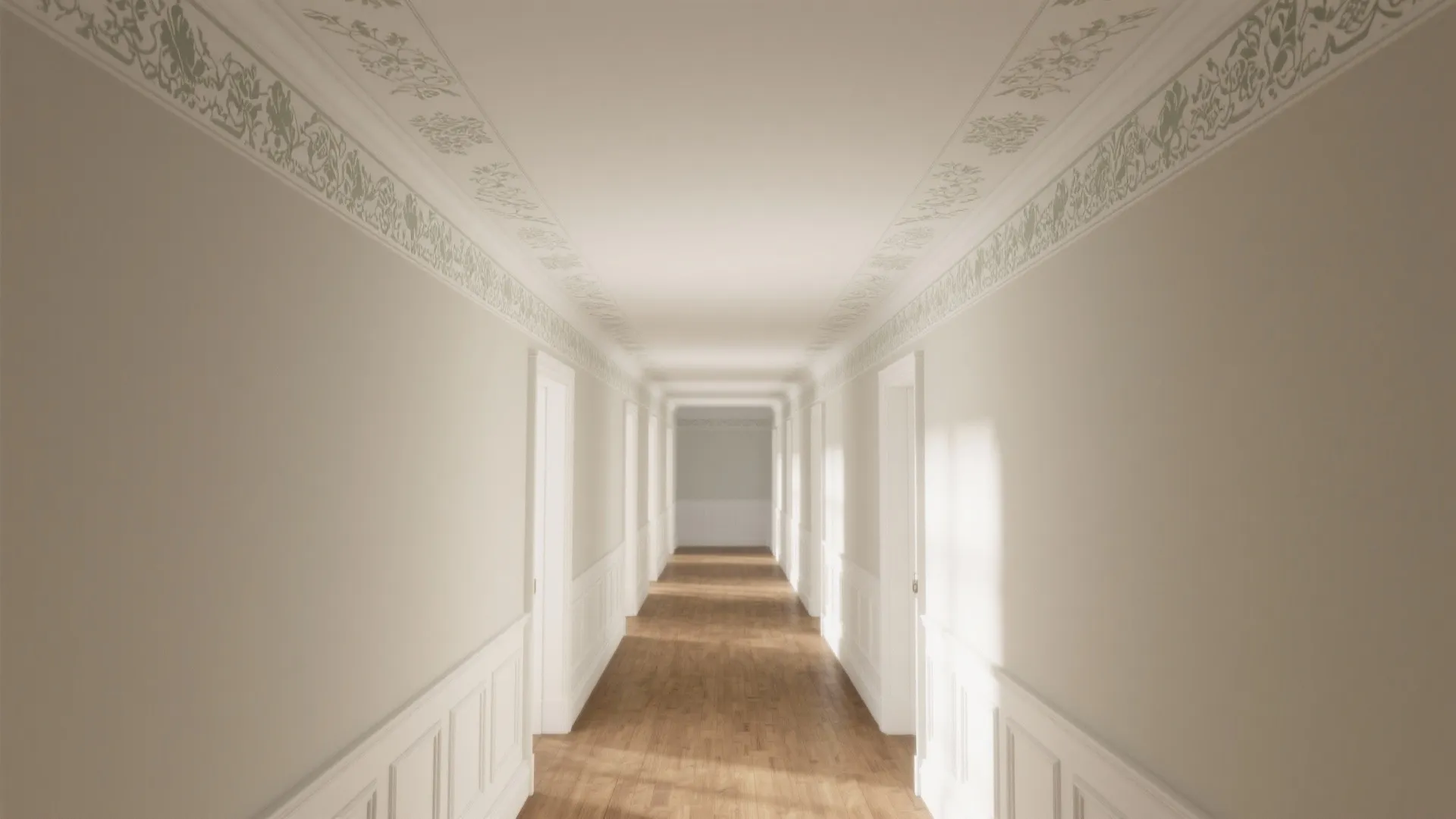 Subtle Ceiling Stencils: Treat the Hall Like a Runway