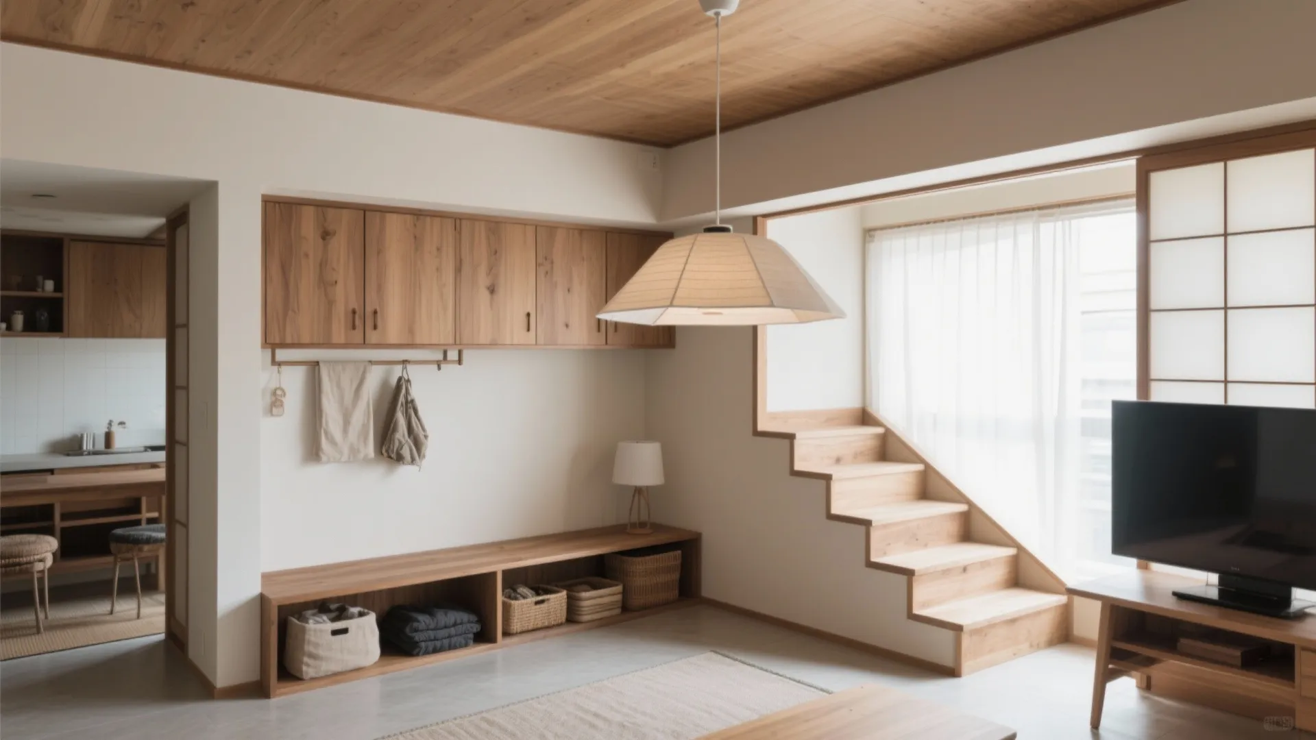 Tips 5: 天井高と収納高さをずらして奥行きを演出（收纳技巧・日式风格・京都）