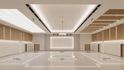 现代多功能活动厅设计：简约、智能与灵活的空间解决方案