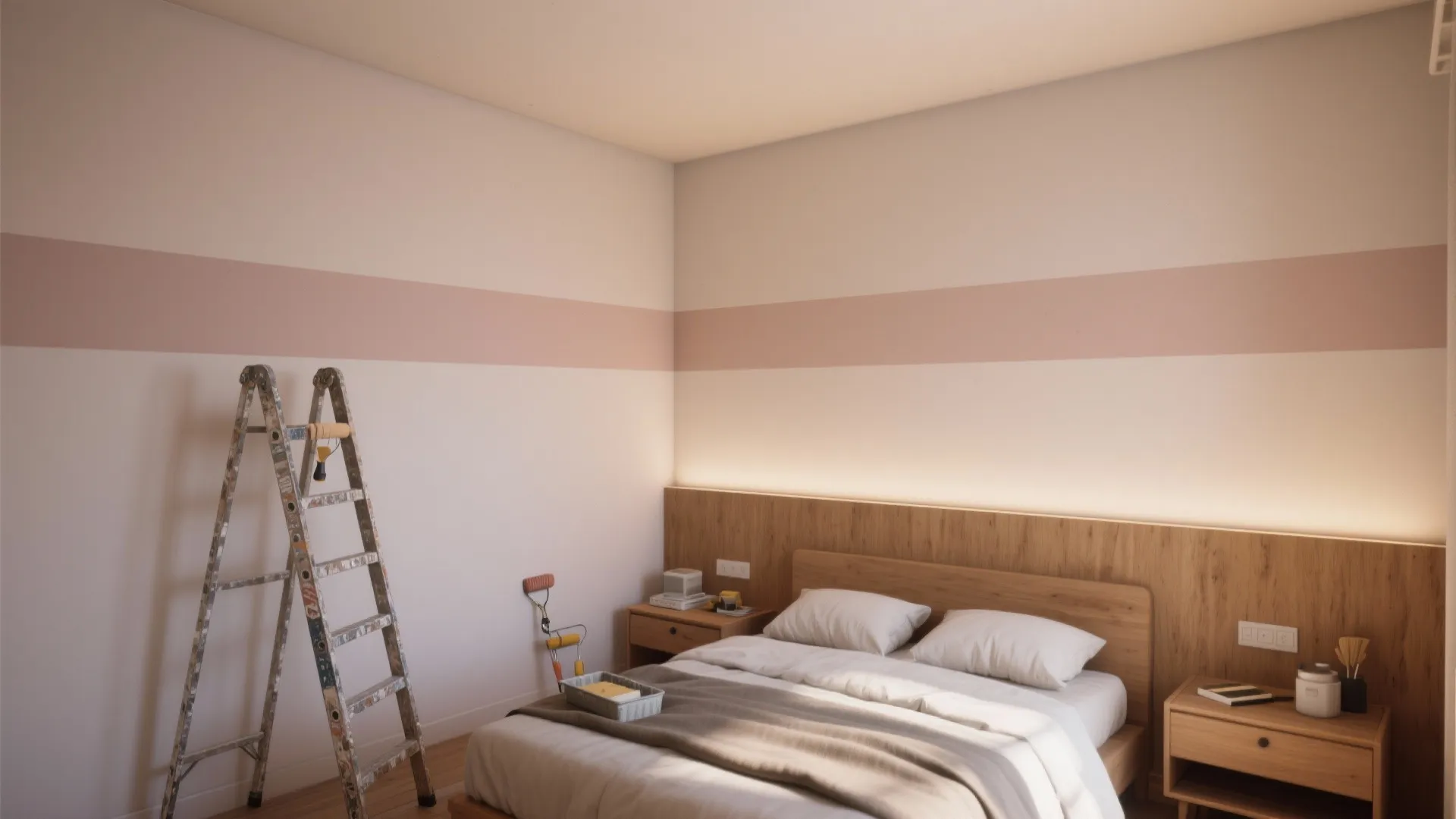 5. Use trims, stripes, or painted ceilings to amplify scale