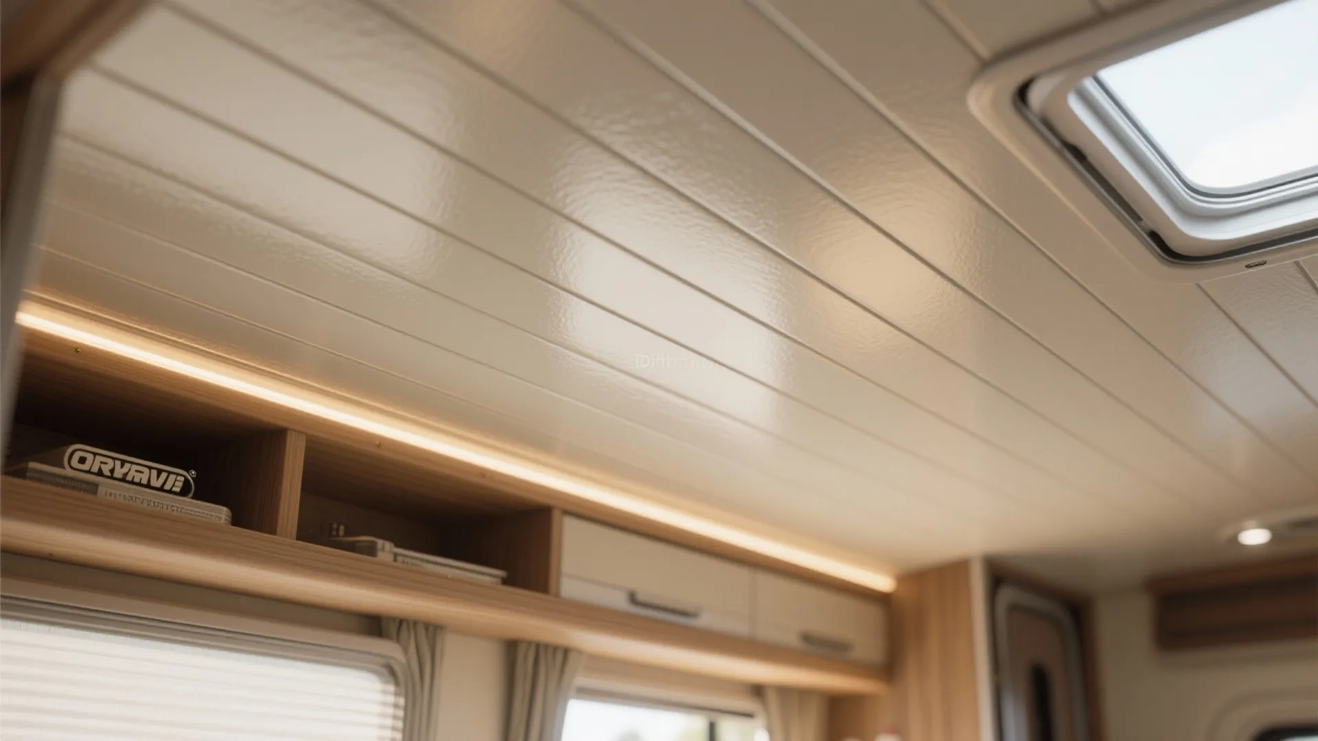 2. Low-Gloss Ceiling Stripes for Height