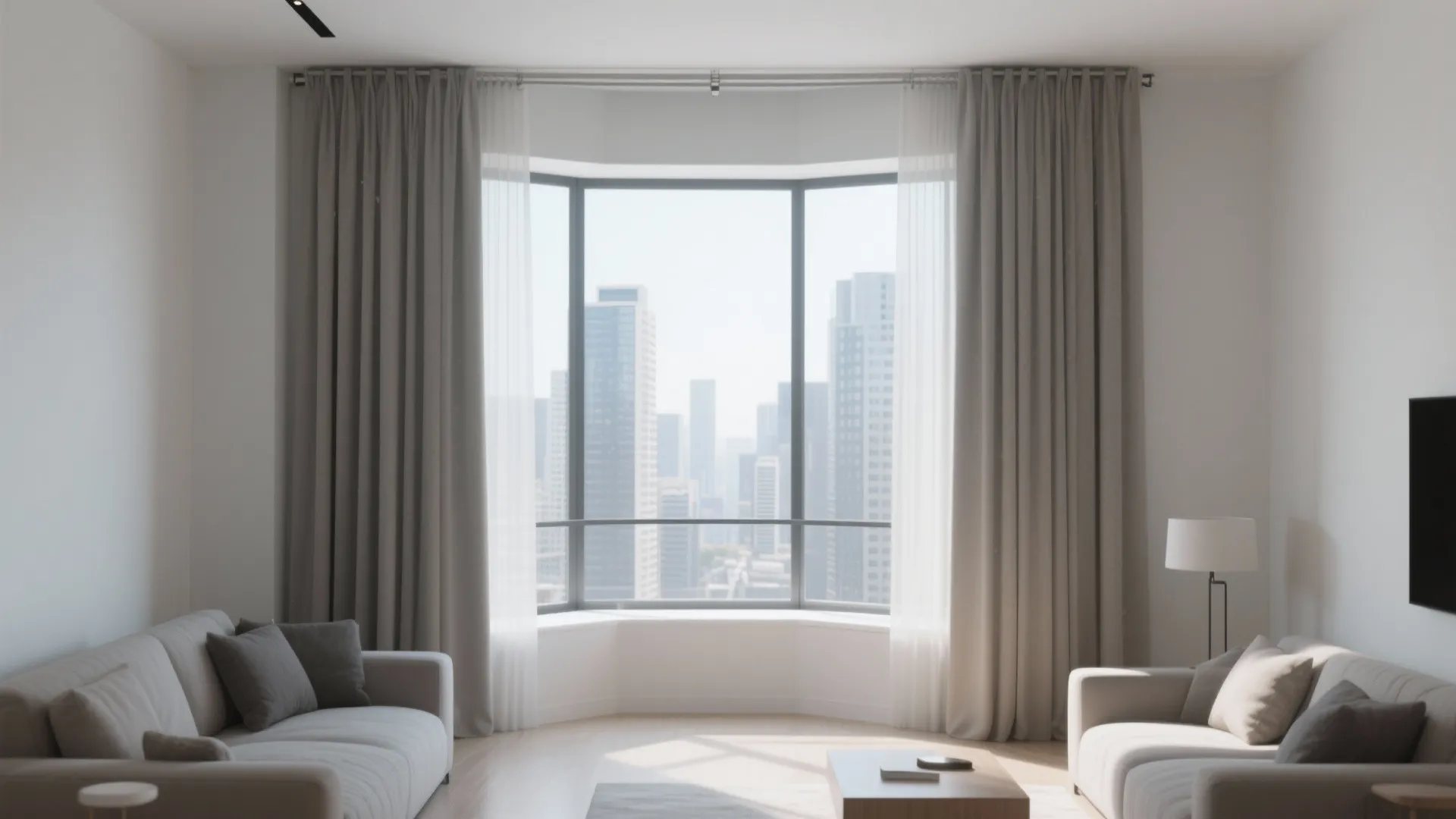 10. Ceiling-Mounted Curtain Tracks