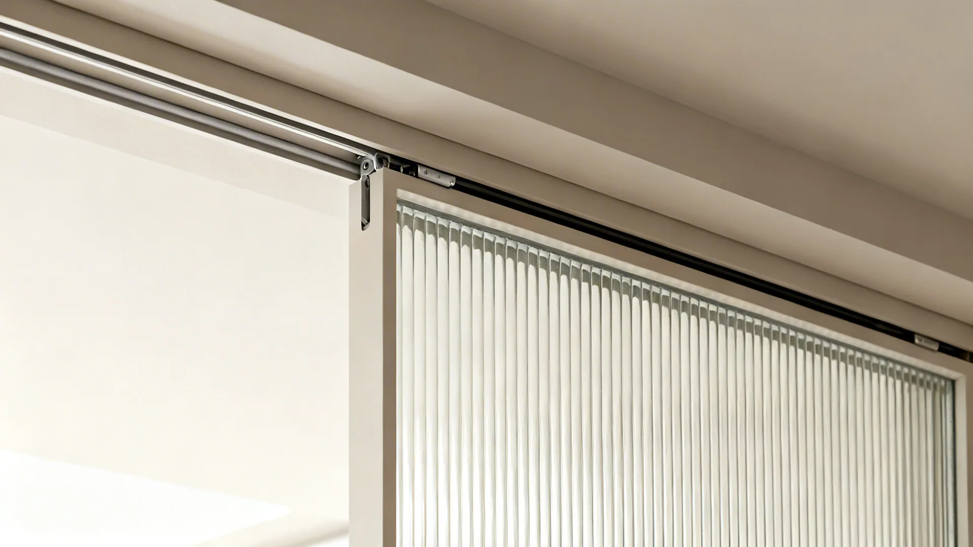Hidden Sliding Screen With Reeded Glass