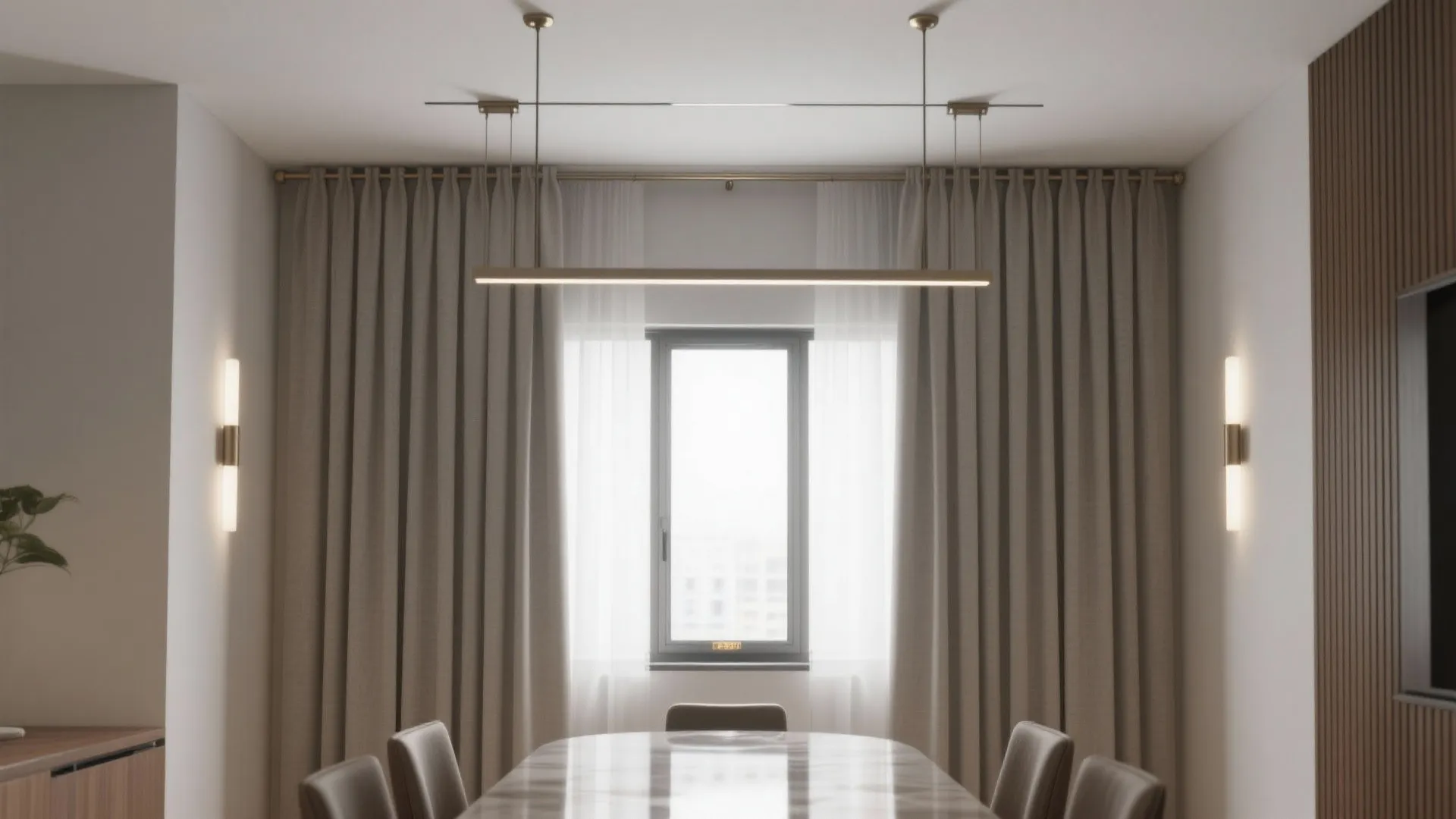 Ceiling-mounted tracks for a taller, cleaner frame