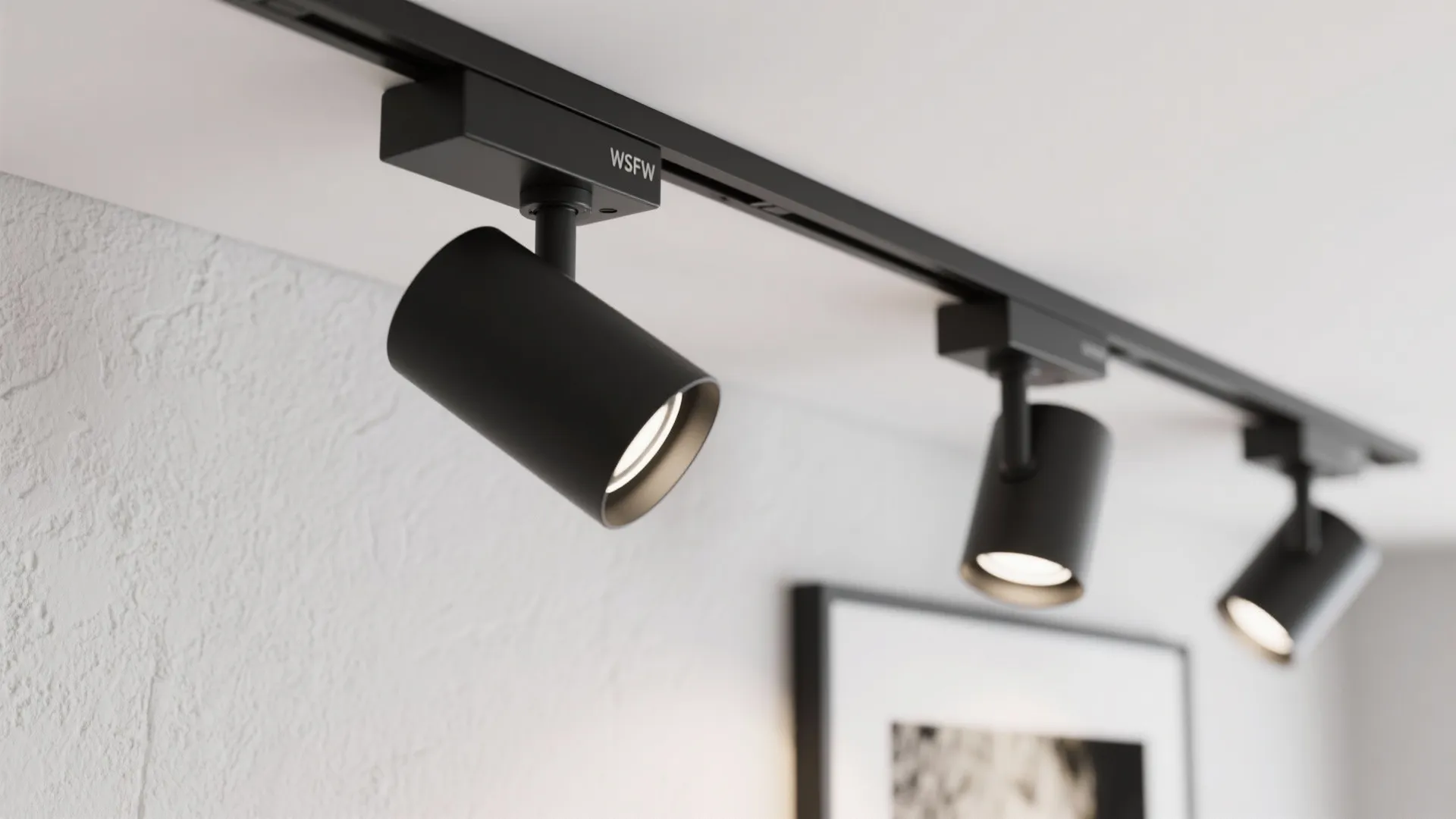 4) Layered ceiling track lights for flexible zones