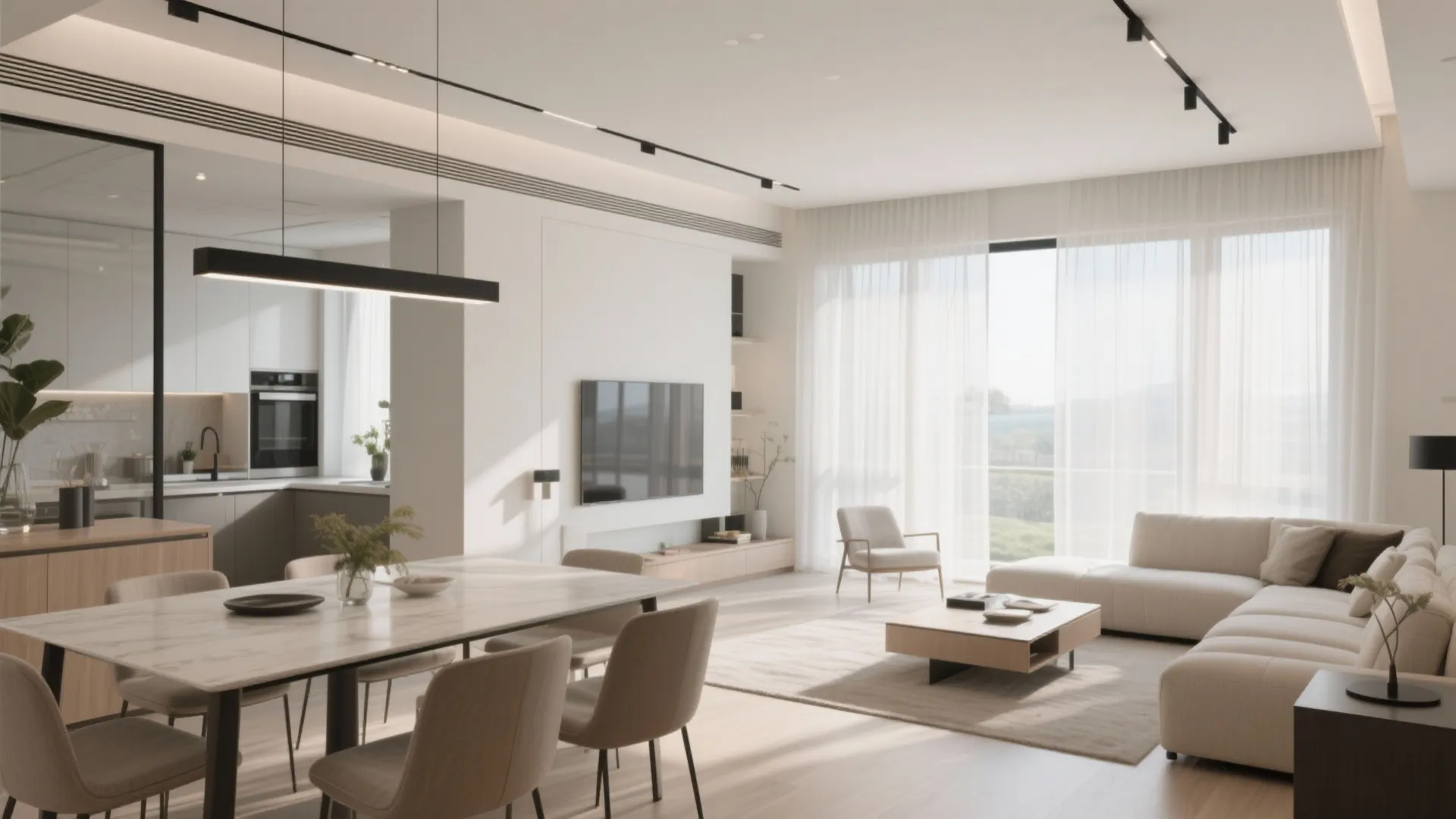 5. Ceiling-Mounted Track Sheers