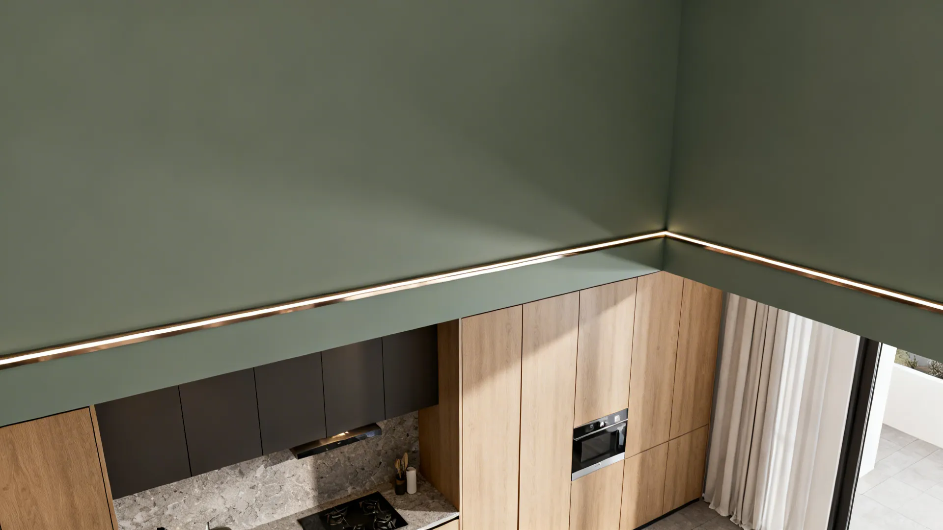 Painted Zone + Minimal Crown to Define Space