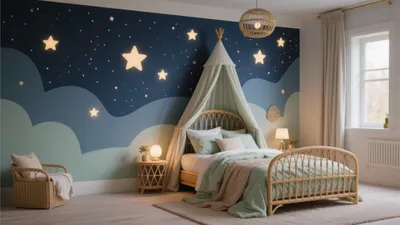 Dreamy Night Sky Themed Bedroom for Kids