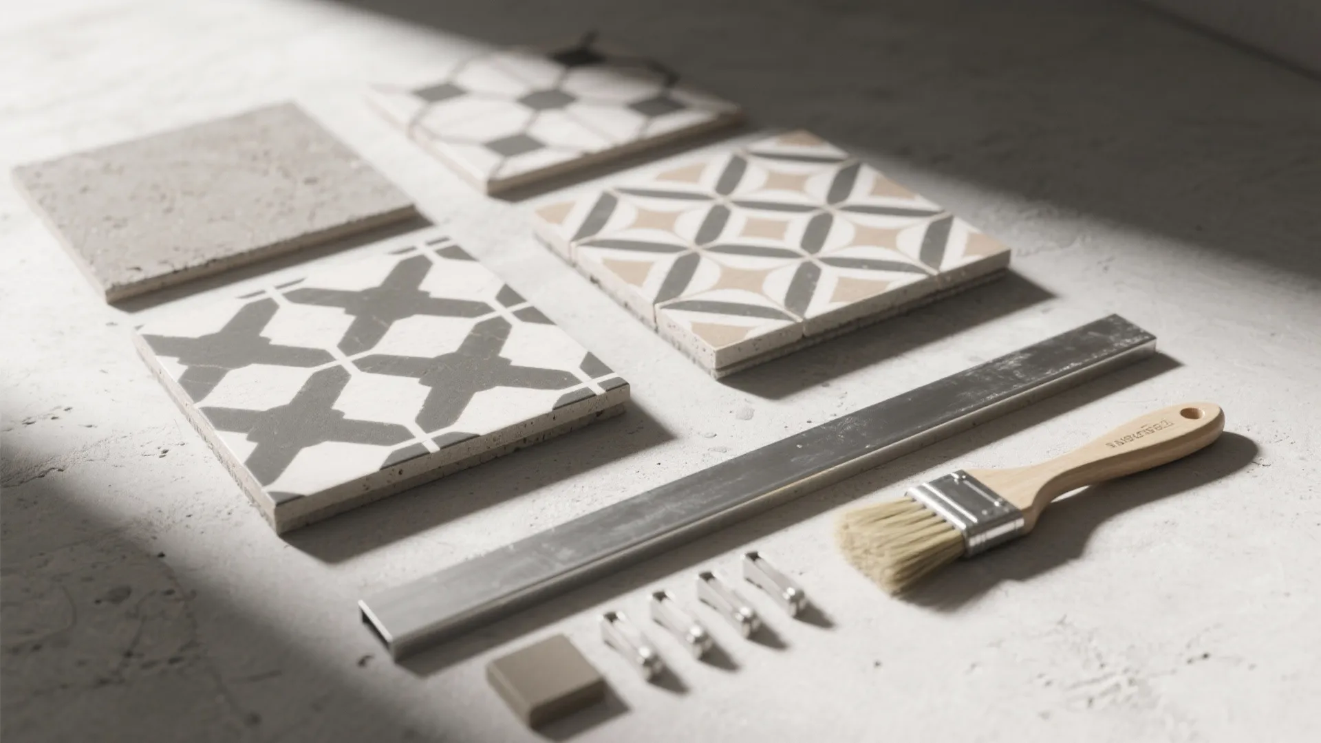 Graphic Cement Tiles at the Entry