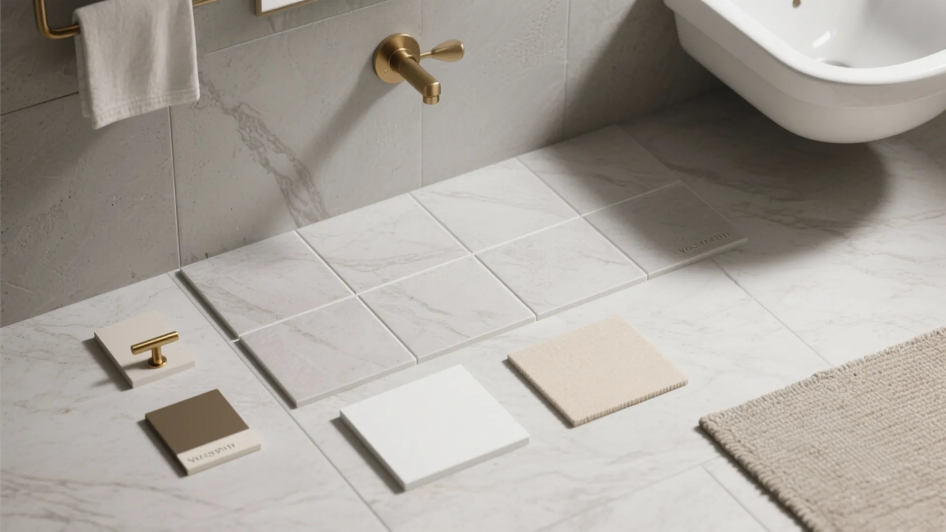 4) Cement-Look Porcelain with Soft Veining