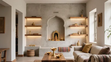 5 Hall Showcase Indian Cement Shelf Designs