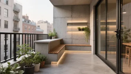 5 Balcony Design with Cement Ideas That Maximize Space