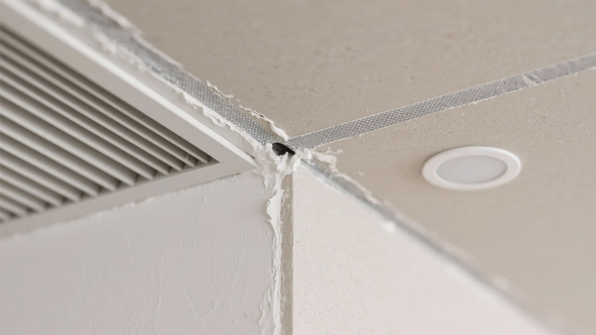 Minimal Cement Board Ceiling with Recessed Exhaust