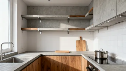 5 Cement Kitchen Shelves Ideas