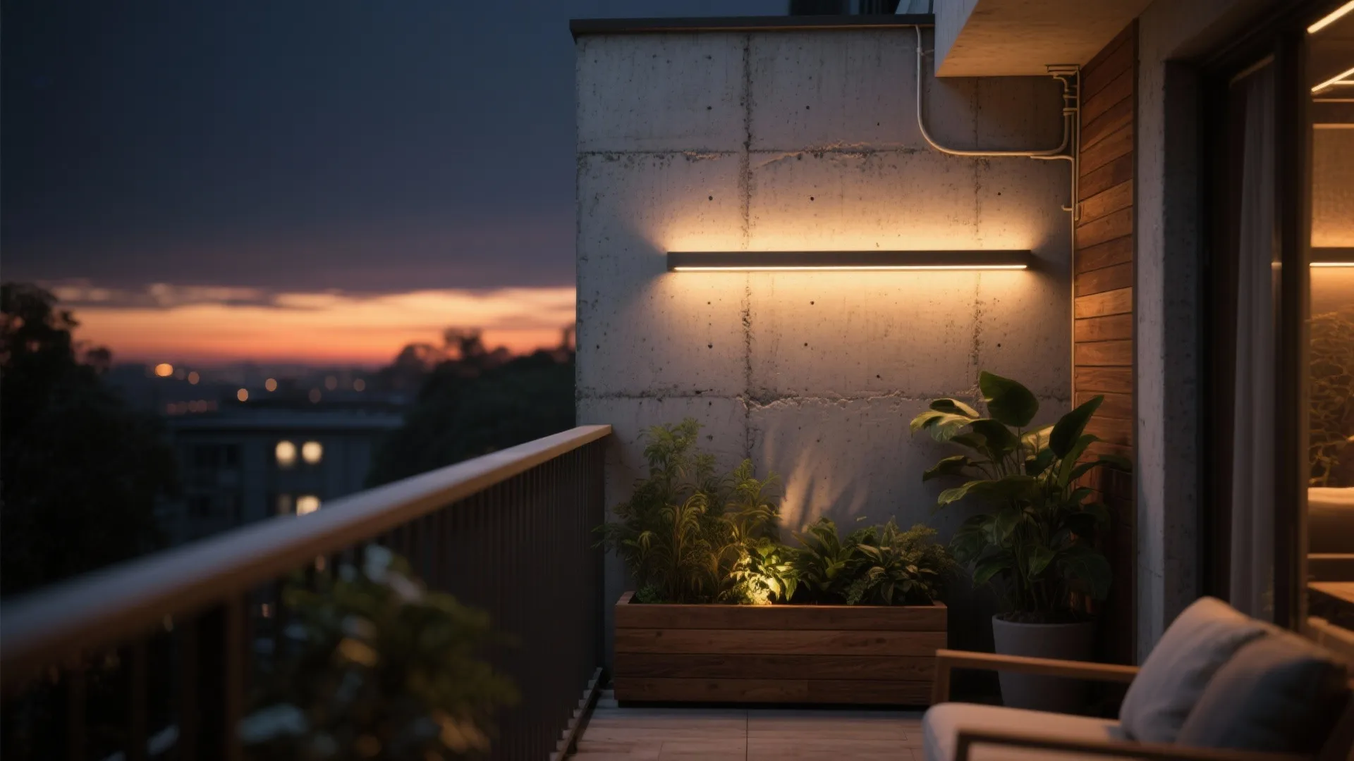 Lighting and shadow play on textured cement