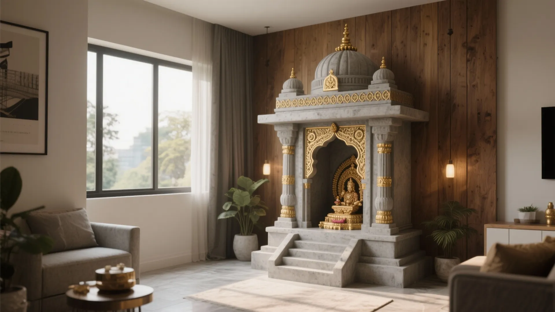 Cement Mandir Design Ideas for Your Home: Incorporating a Cement Mandir for Spiritual Space