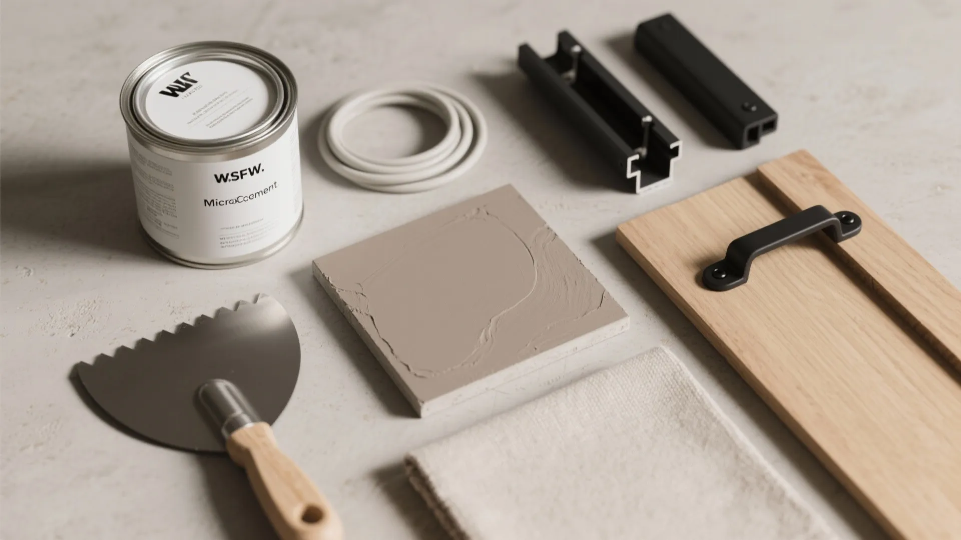 Minimal cement finish with soft sheen