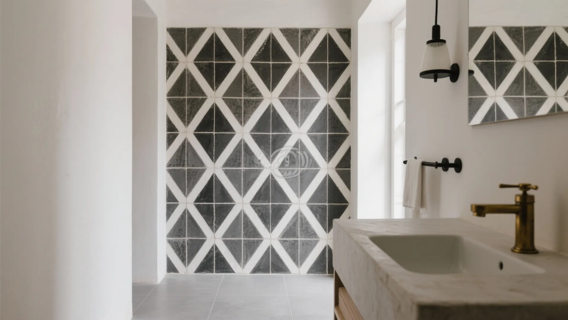 Patterned Cement Tiles with Modern Geometry