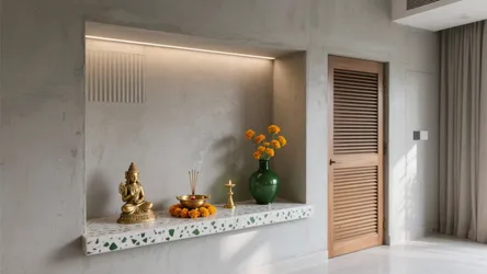 5 Pooja Room Designs with Cement