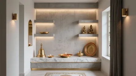 5 Pooja Room Designs with Cement