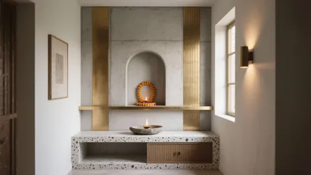 5 Puja Room Design in Cement Ideas That Shine