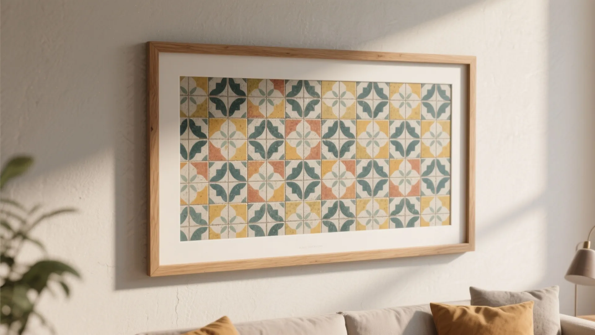 4. Patterned Cement Tiles as Art Panels