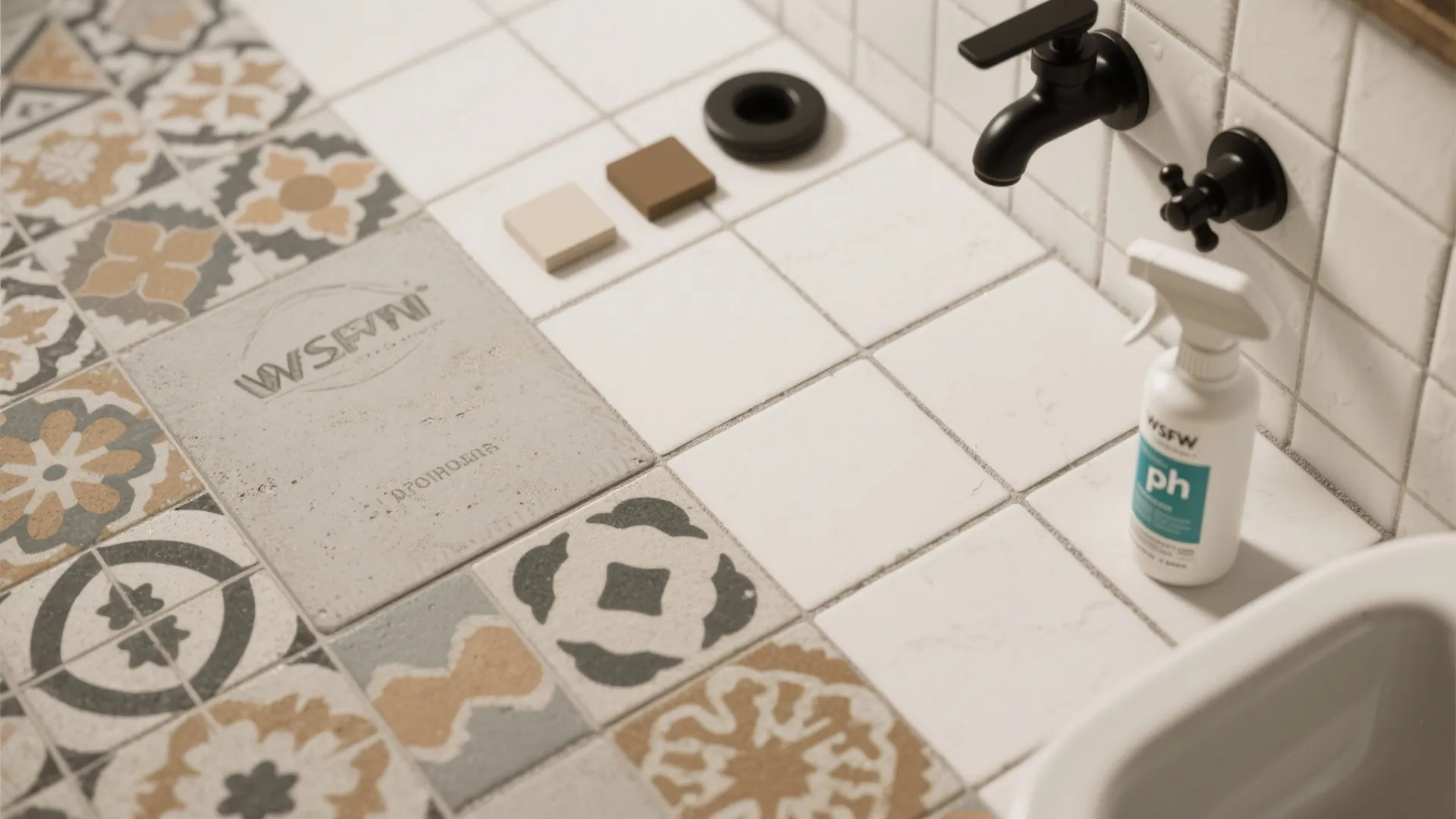 Patterned Cement Tiles for Character Zones