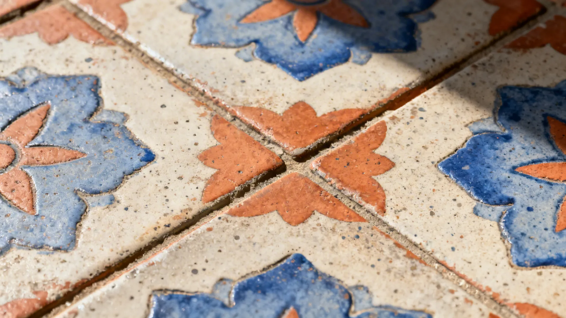 Handmade-look patterned cement tiles