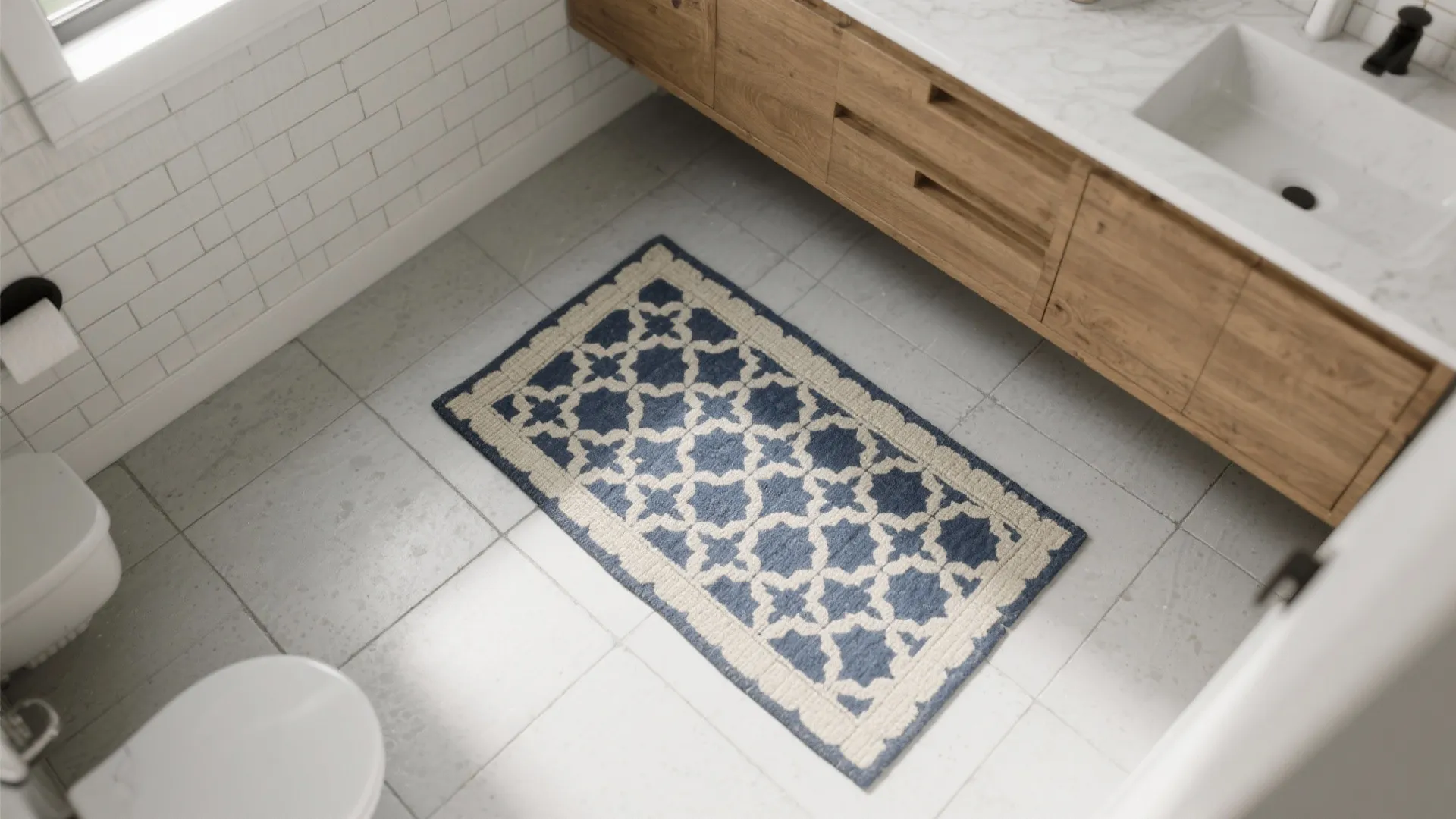 Bold Patterned Cement Tile, Used Sparingly
