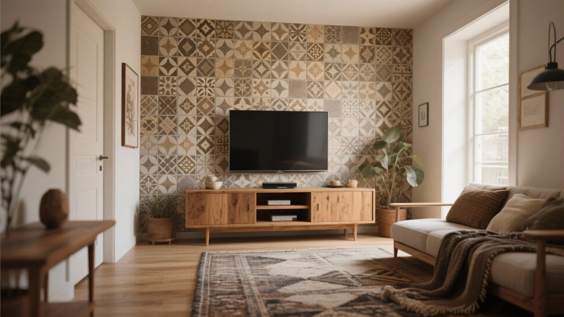 3. Patterned Cement Tiles to Introduce Warmth