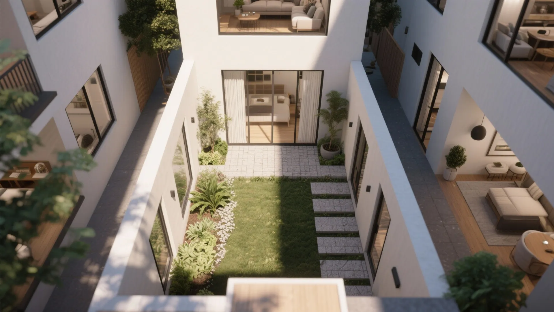 Center-Courtyard Plan for Natural Light