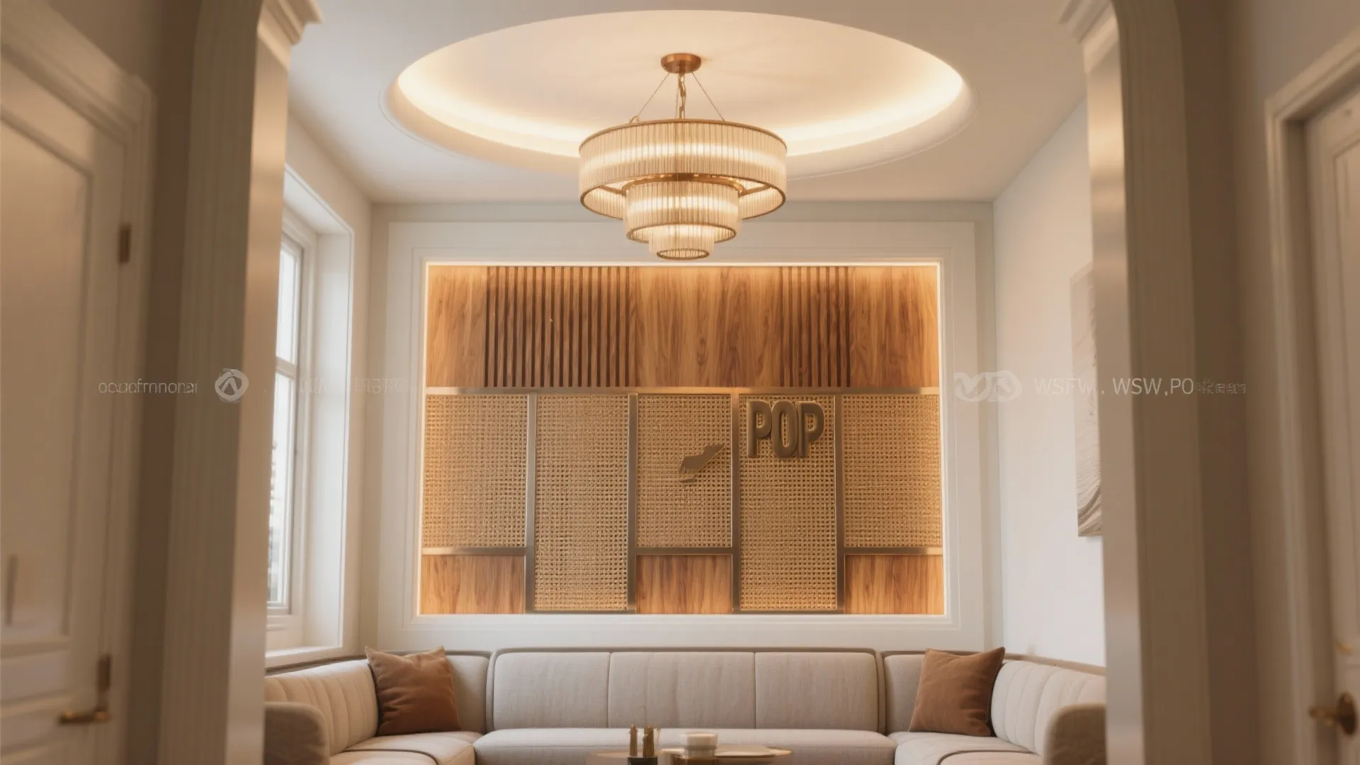 5) Statement Center Panel with Mixed Materials