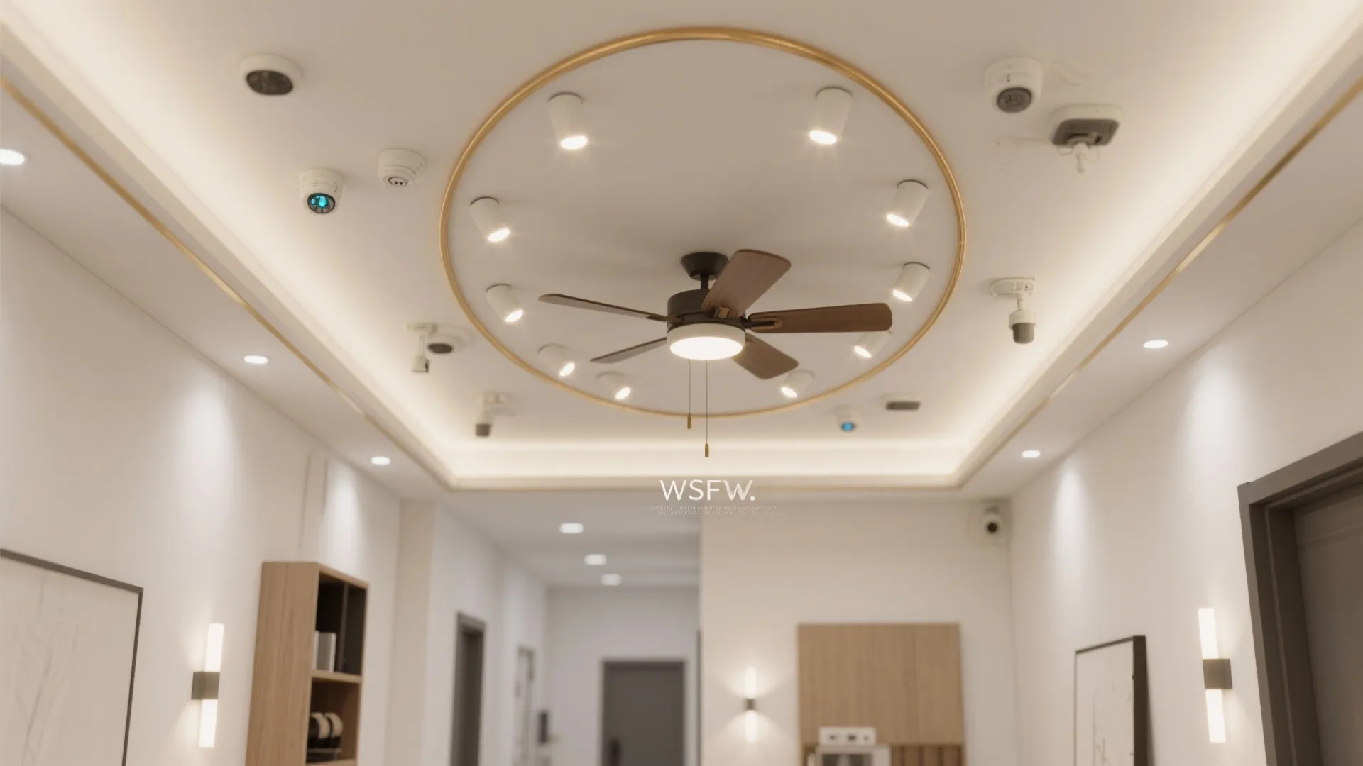 5) Statement Center Panel with Integrated Fan and Downlights