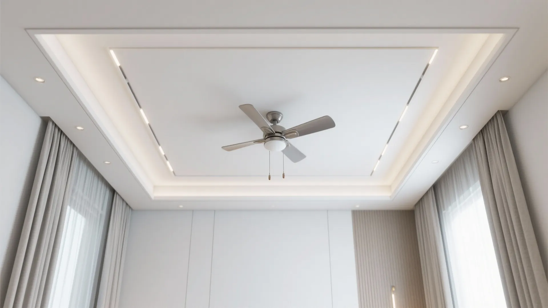 Center Tray or Coffered Strip That Frames the Hall