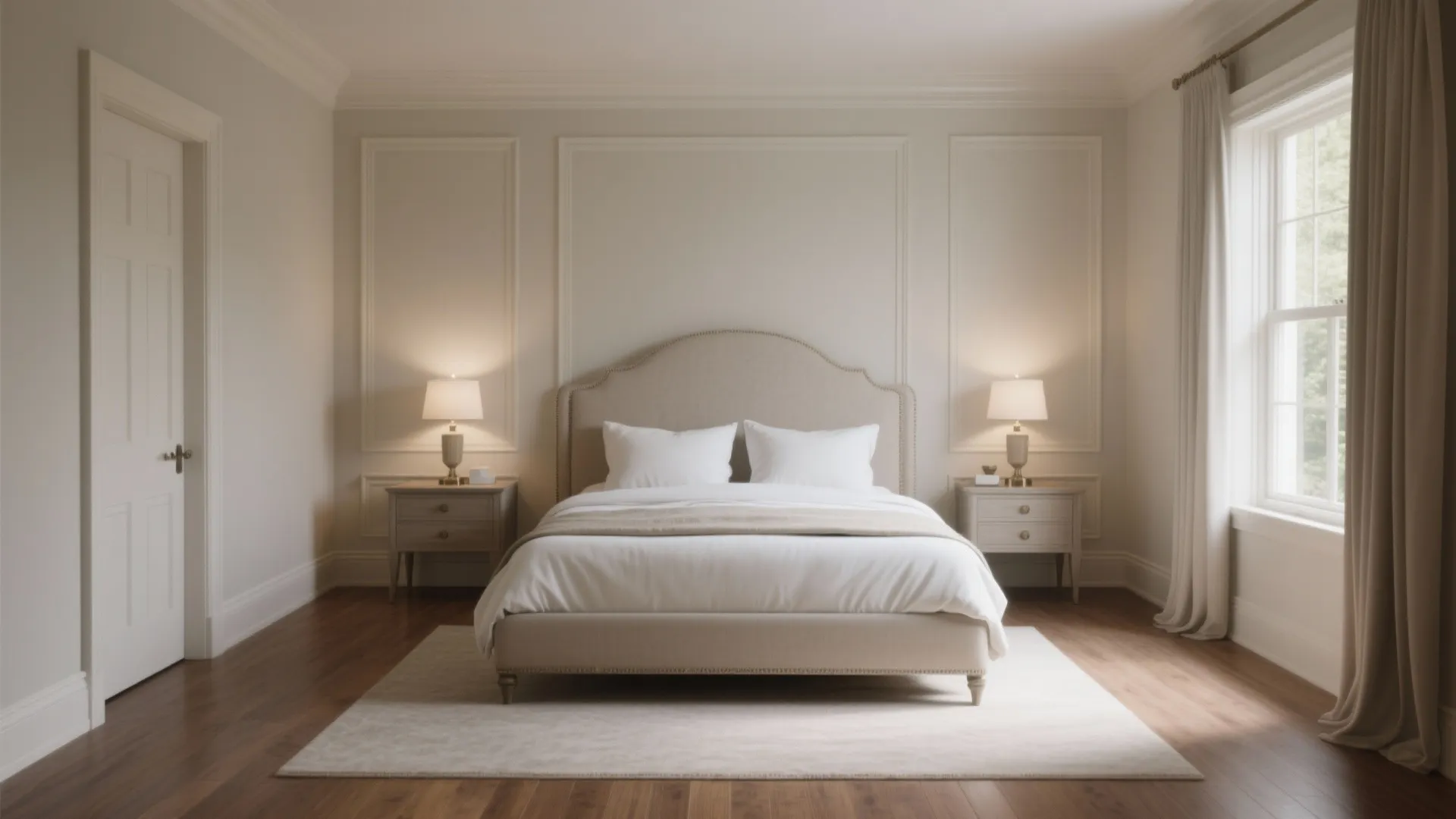 1. Classic centered bed with walking clearance