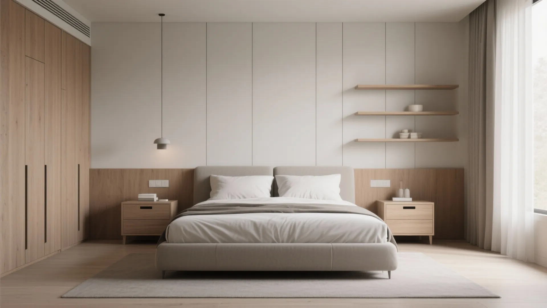 1. Centered Bed with Symmetrical Storage