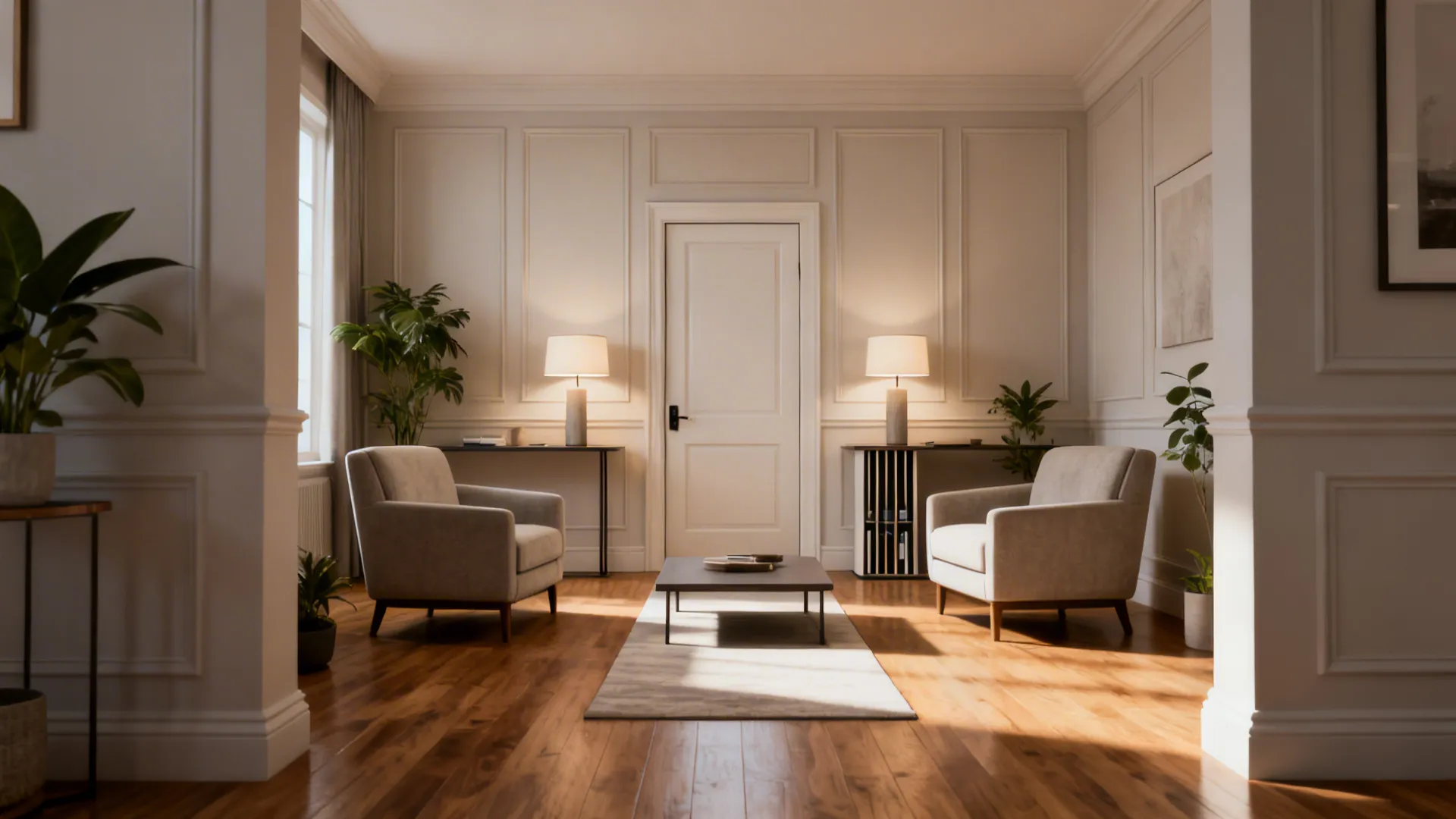 5 Living Room Layouts for a Front Door in the Middle