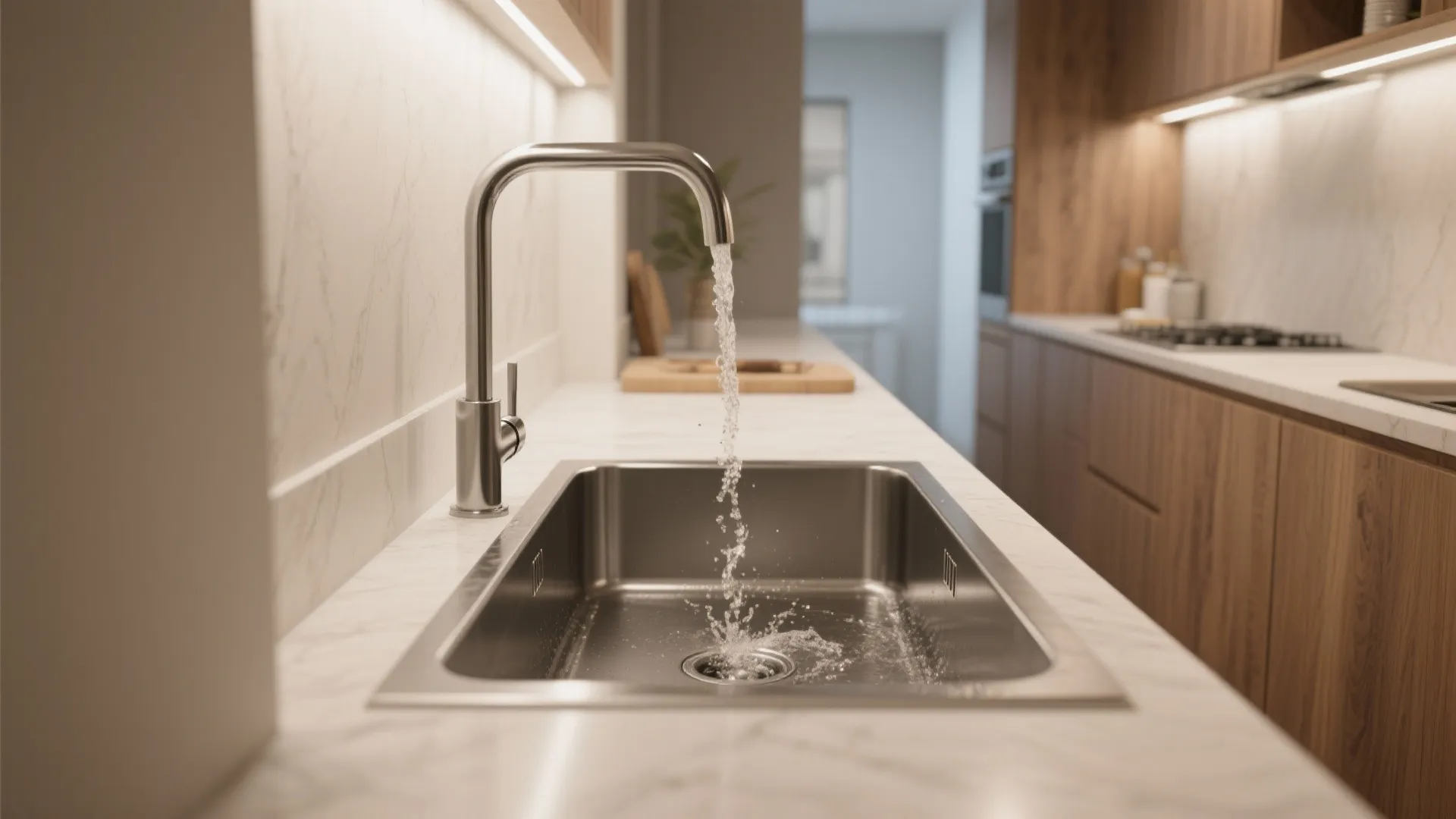 1. Centered Faucet + Side Sprayer for Symmetry and Reach