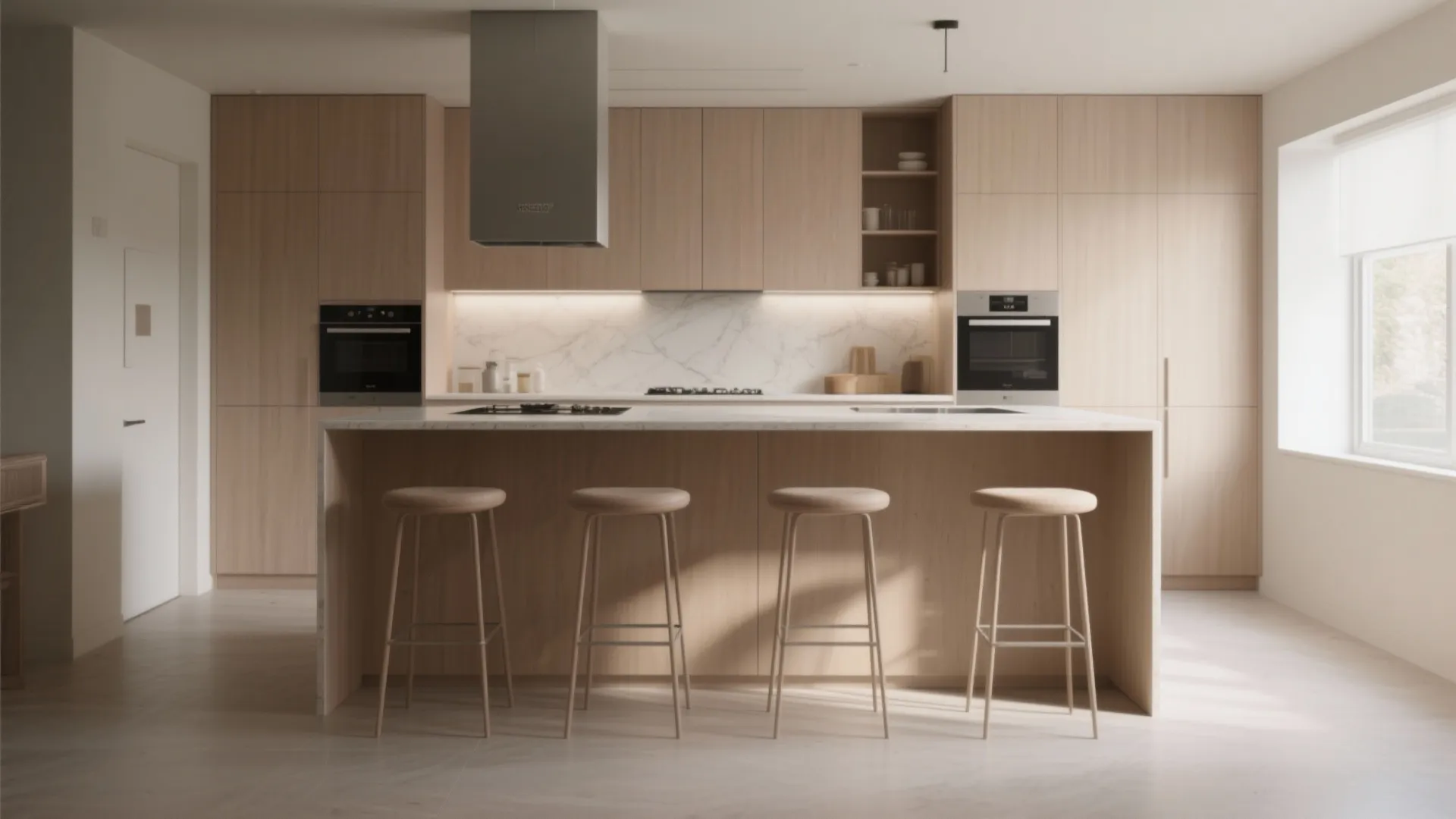 1. Centered Island with Floating Seating