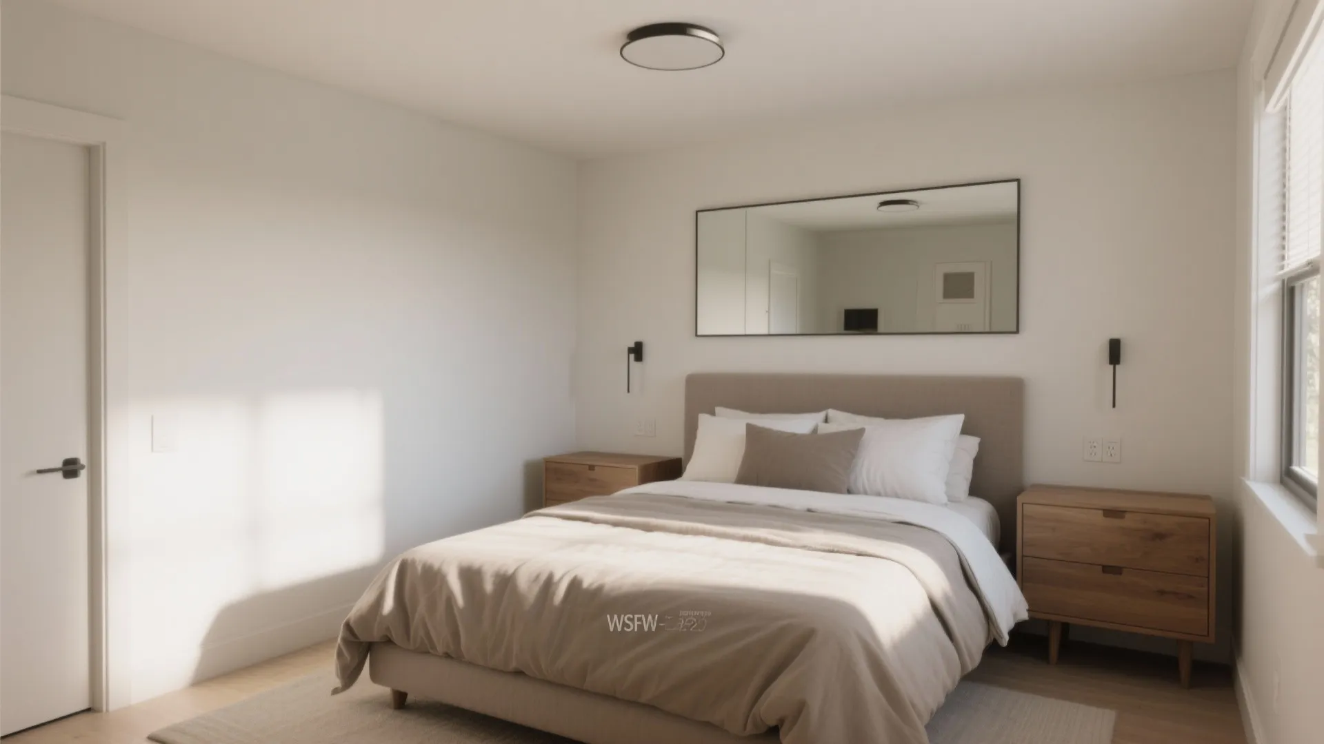 Strategic layout: center the king, offset the closet, and mirror the light