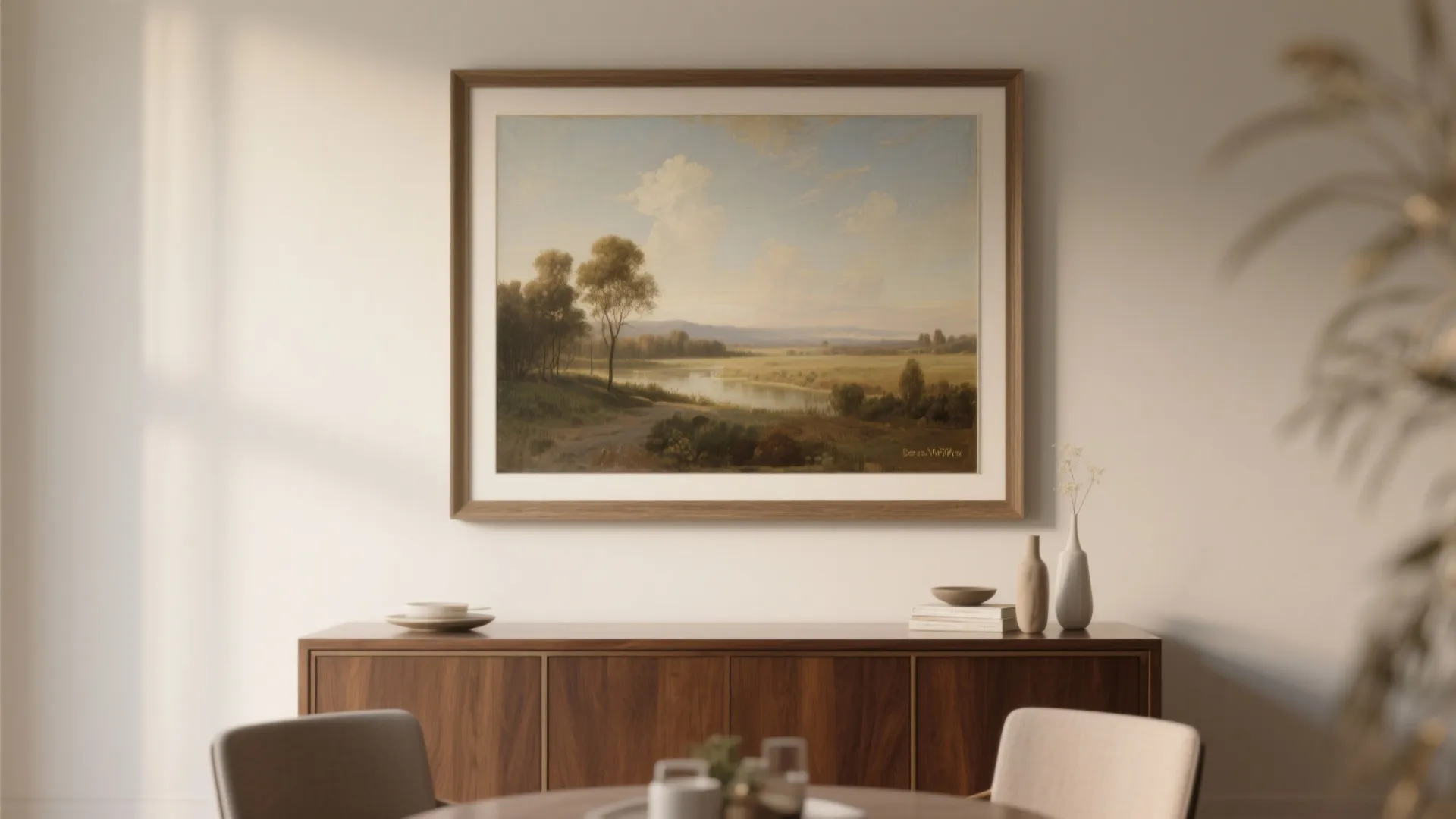 1. Centered over a buffet: make it the room’s anchor