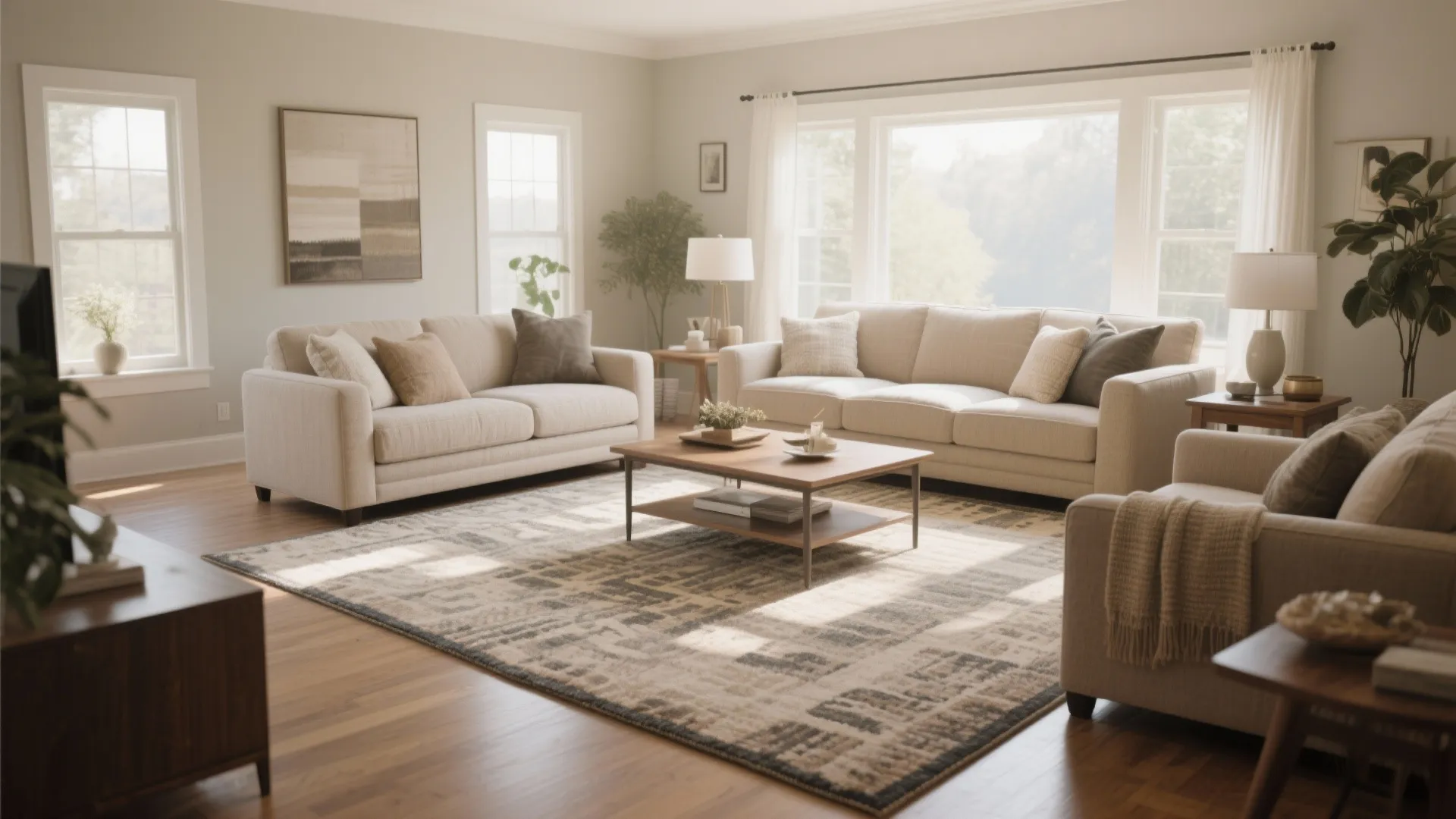 10. Centered Rug Layout