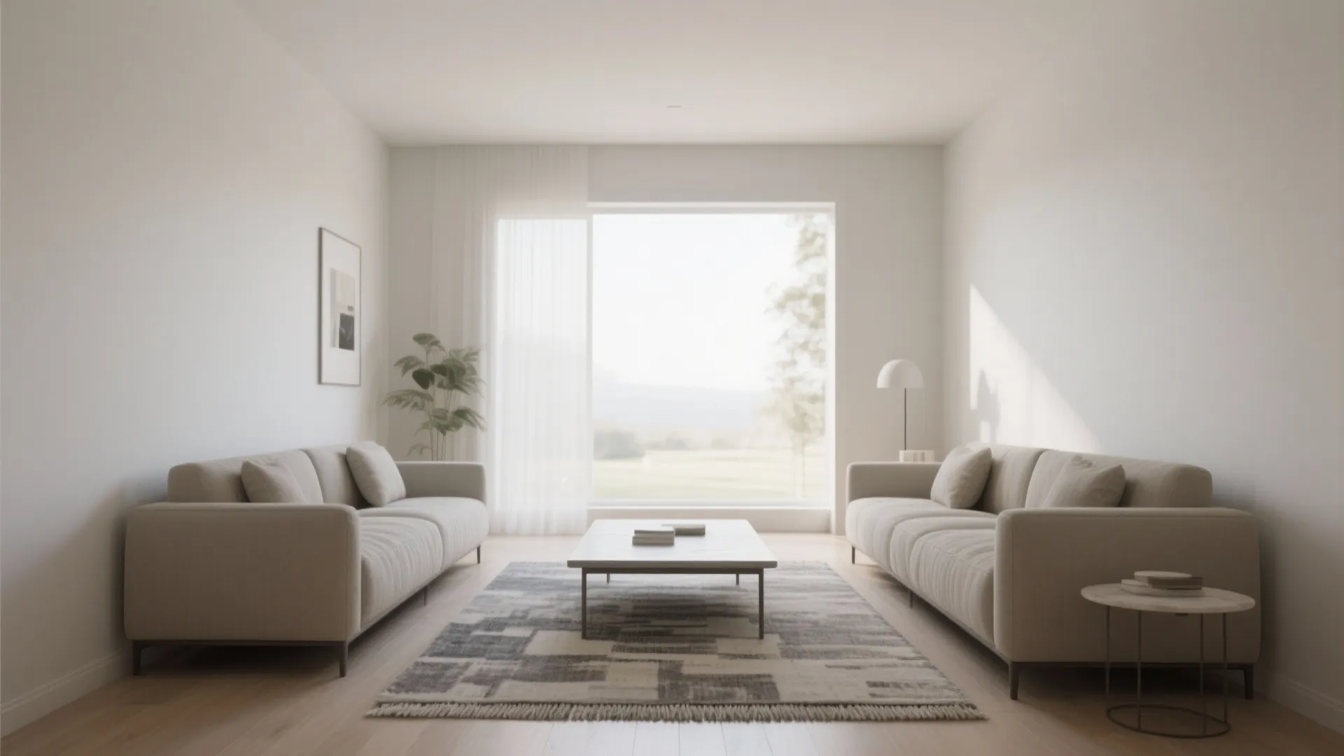 3) Coffee-table centered with symmetrical margins