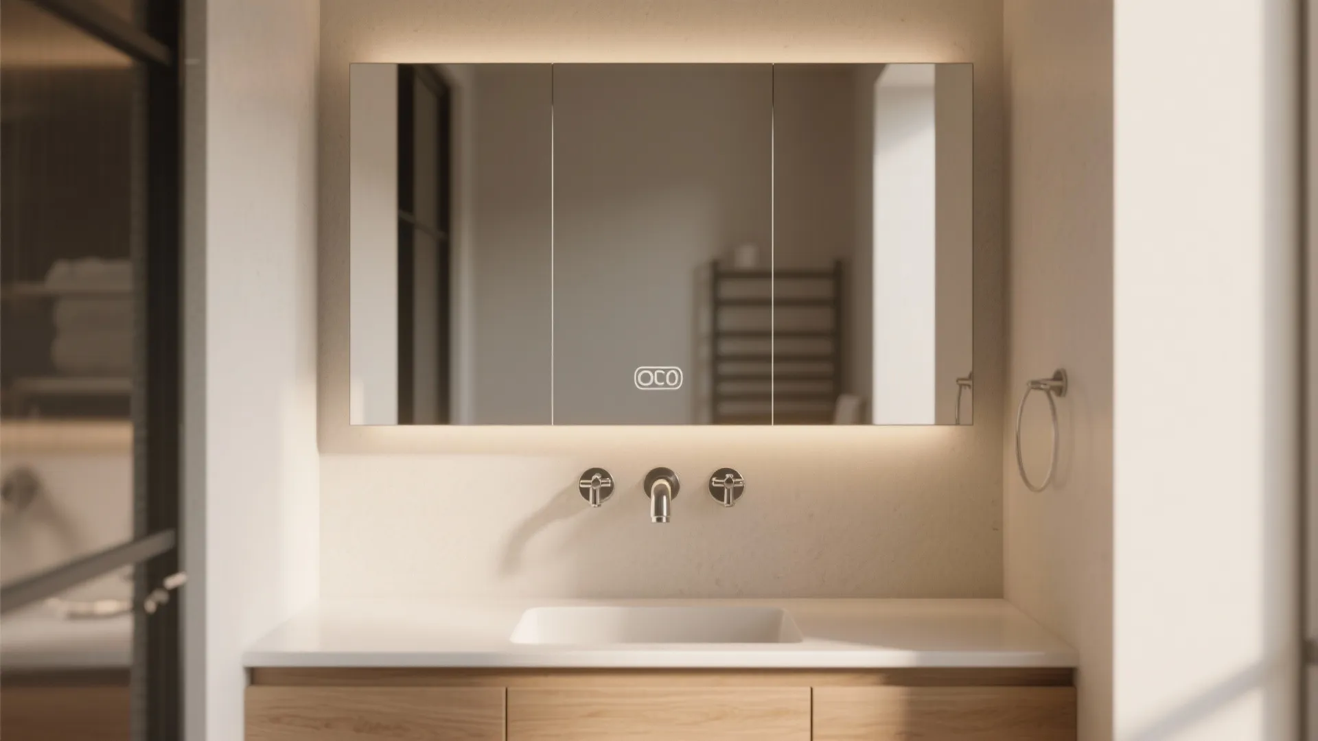 1. Centered Vanity with Wall-Mounted Mirror