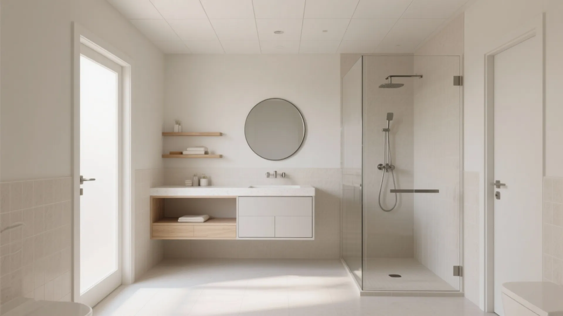 Centered Vanity, Offset Shower