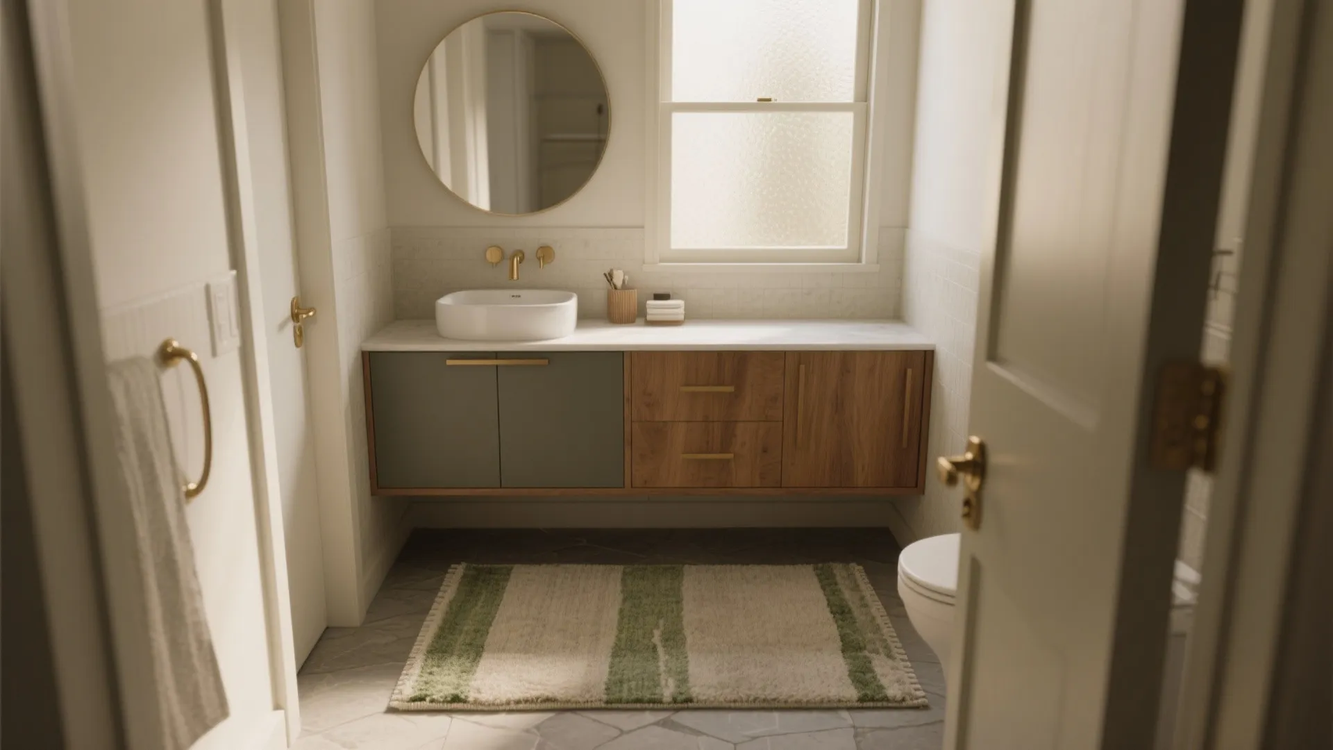 5 Creative Ideas for a 3 x 5 Bathroom Rug: Smart styling and practical tips for placing a 3' x 5' rug in small bathrooms