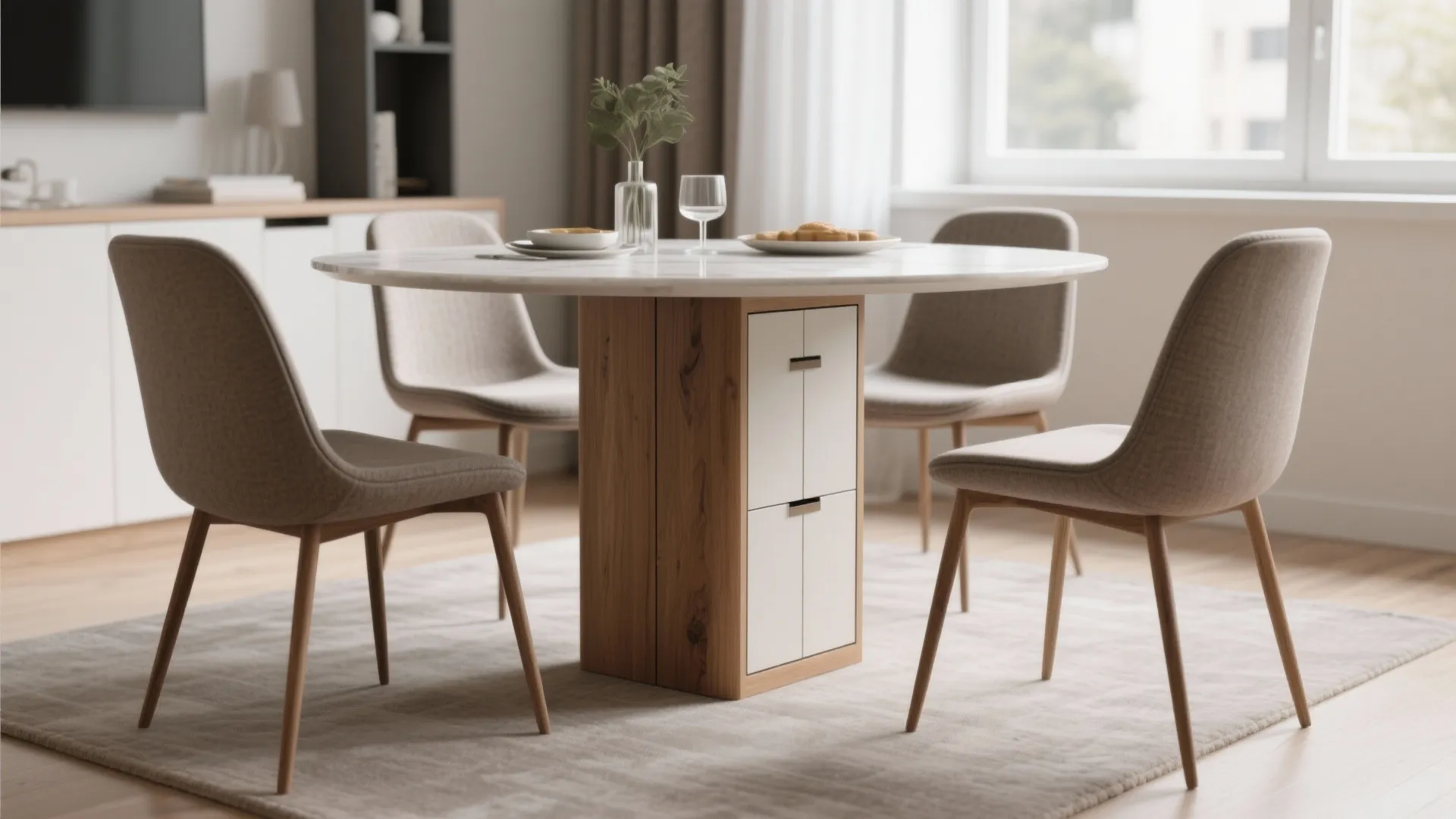 7. Central Column with Hidden Storage