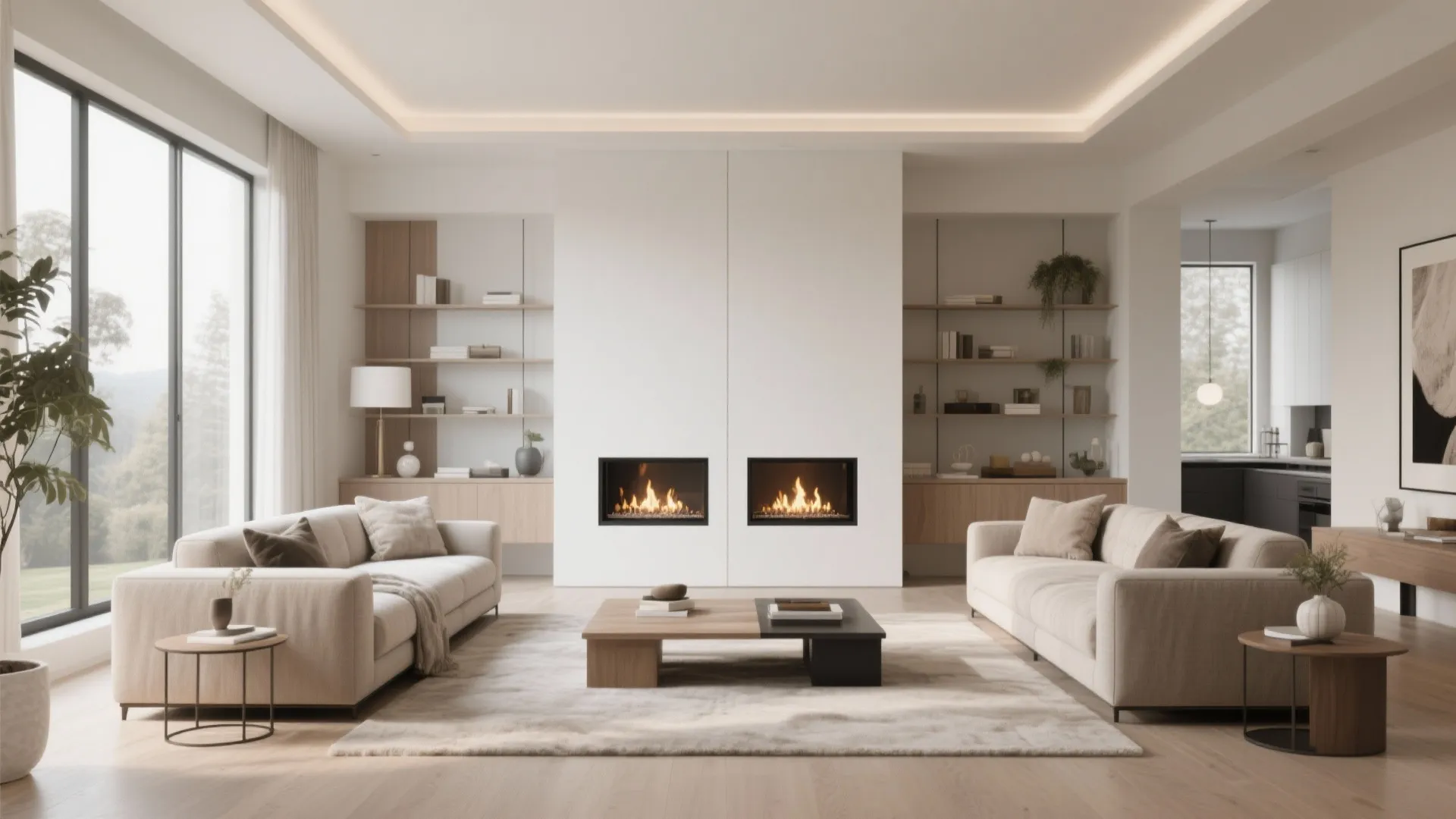 2. Central Feature Fireplace Arrangement